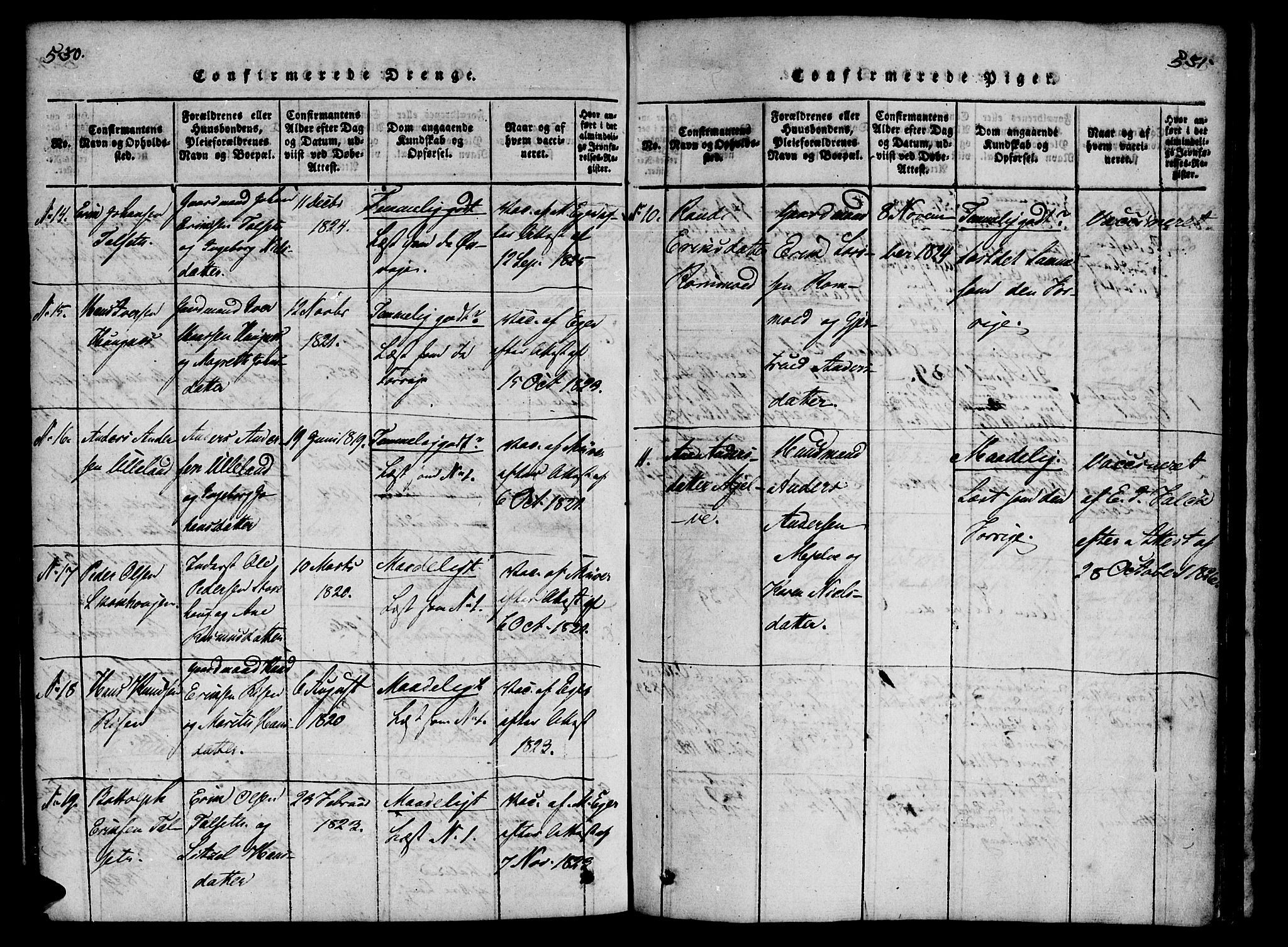 Ministerialprotokoller, klokkerbøker og fødselsregistre - Møre og Romsdal, AV/SAT-A-1454/557/L0679: Parish register (official) no. 557A01, 1818-1843, p. 530-531