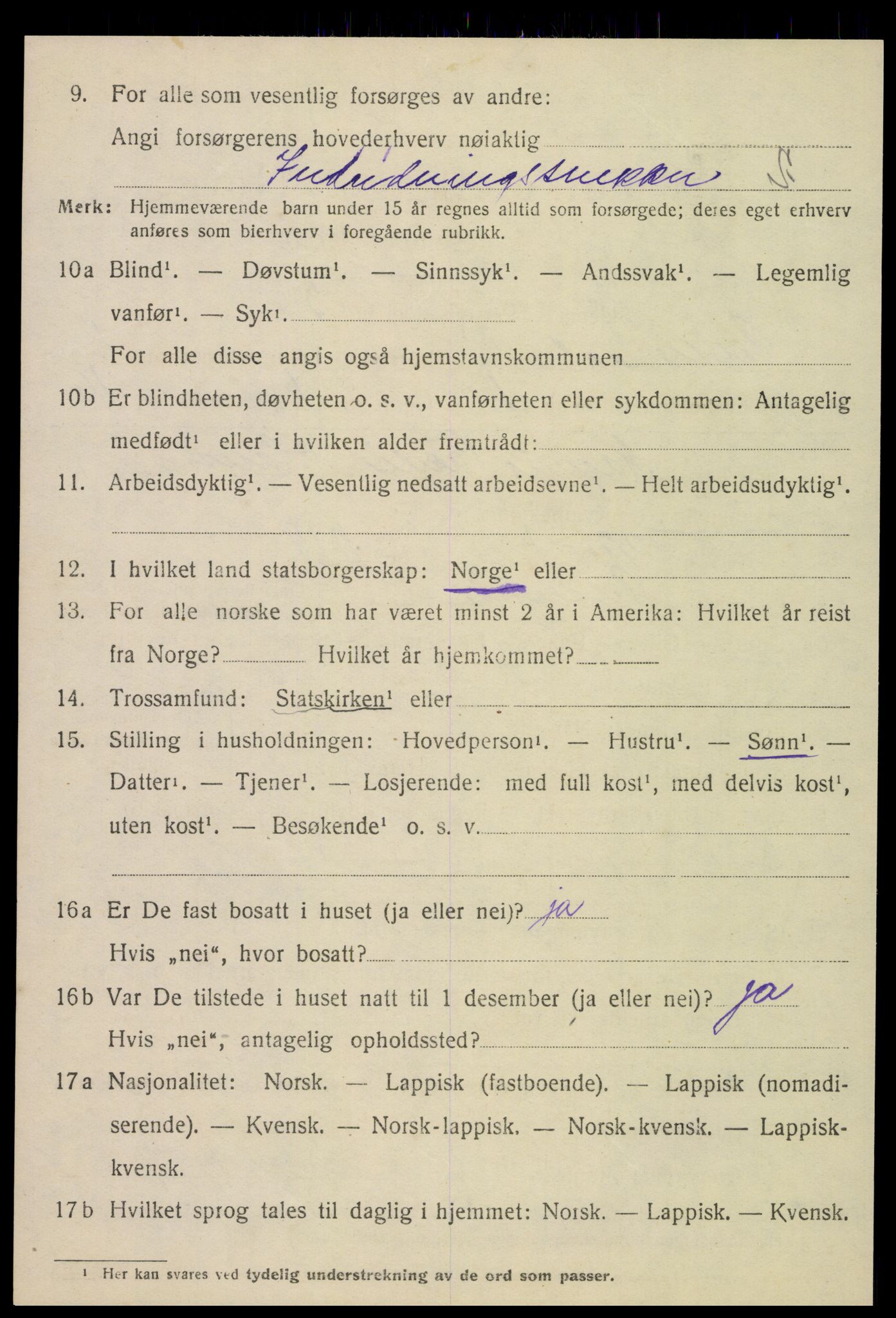 SAT, 1920 census for Gildeskål, 1920, p. 1627