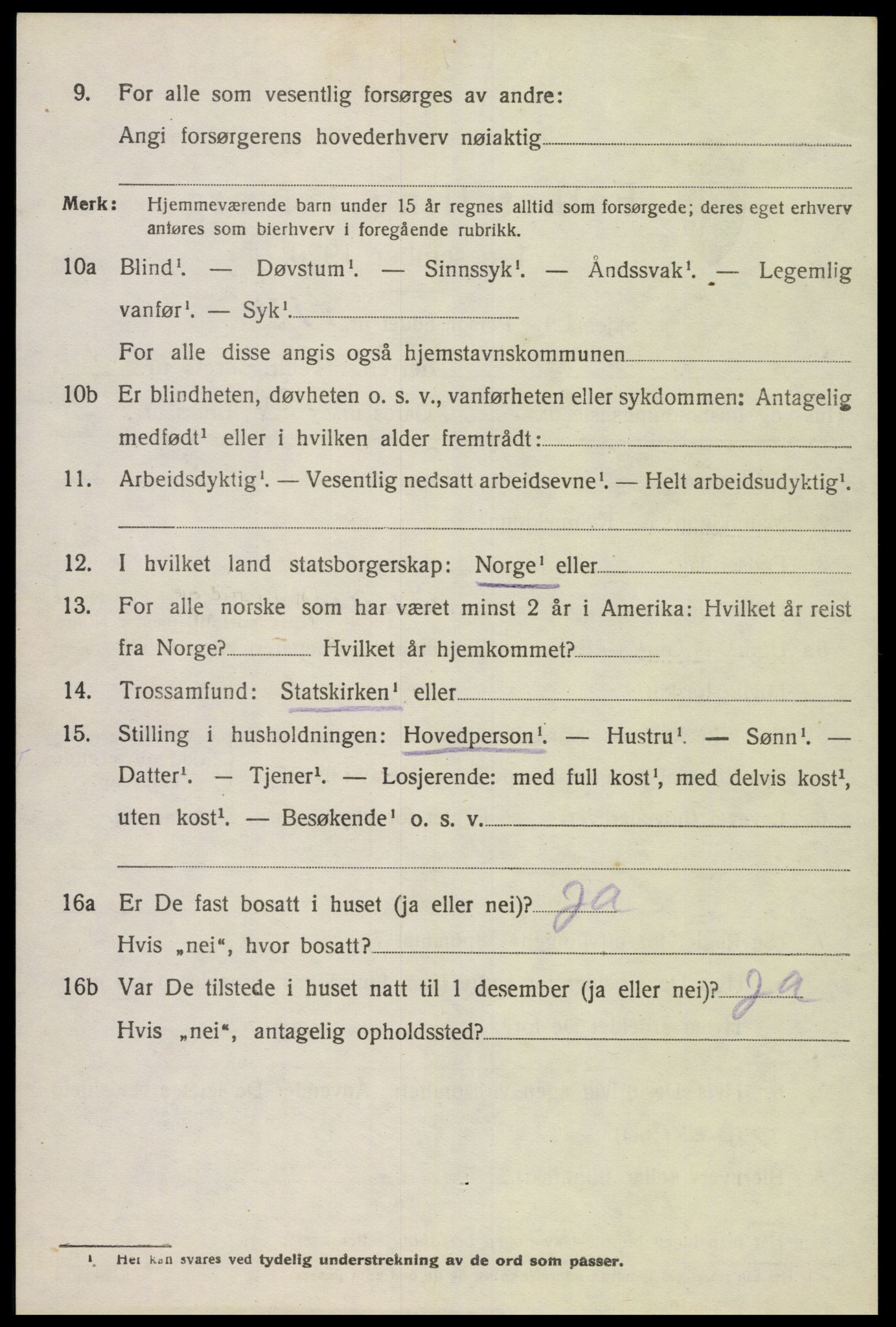 SAK, 1920 census for Spangereid, 1920, p. 1048