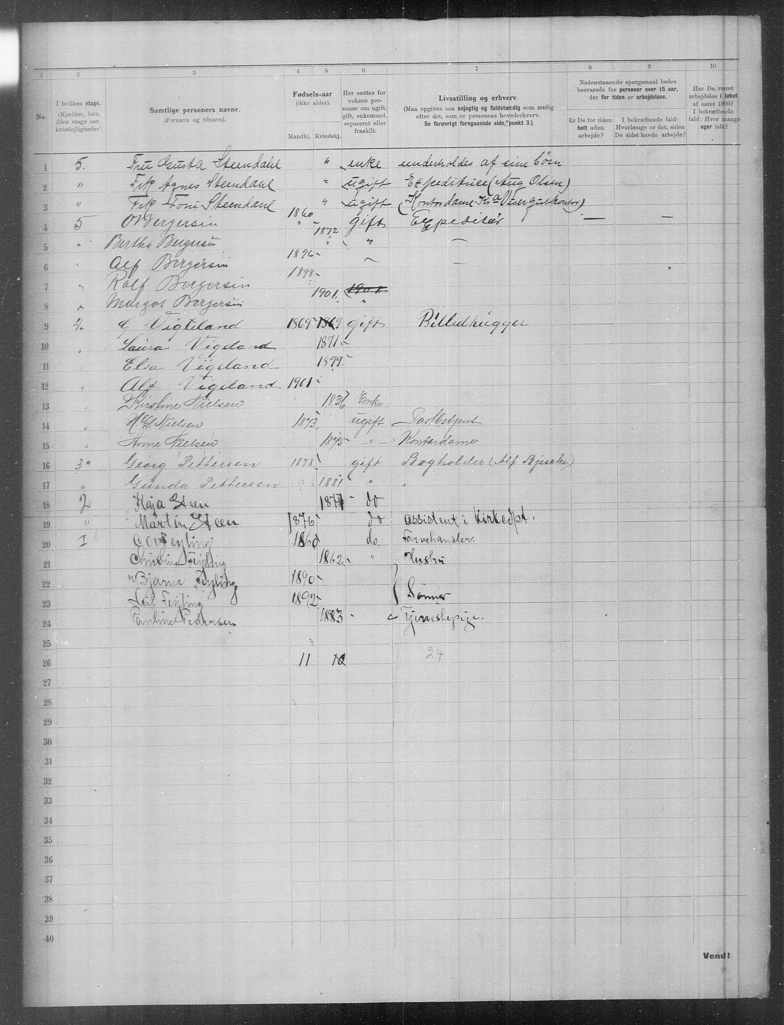 OBA, Municipal Census 1903 for Kristiania, 1903, p. 8464