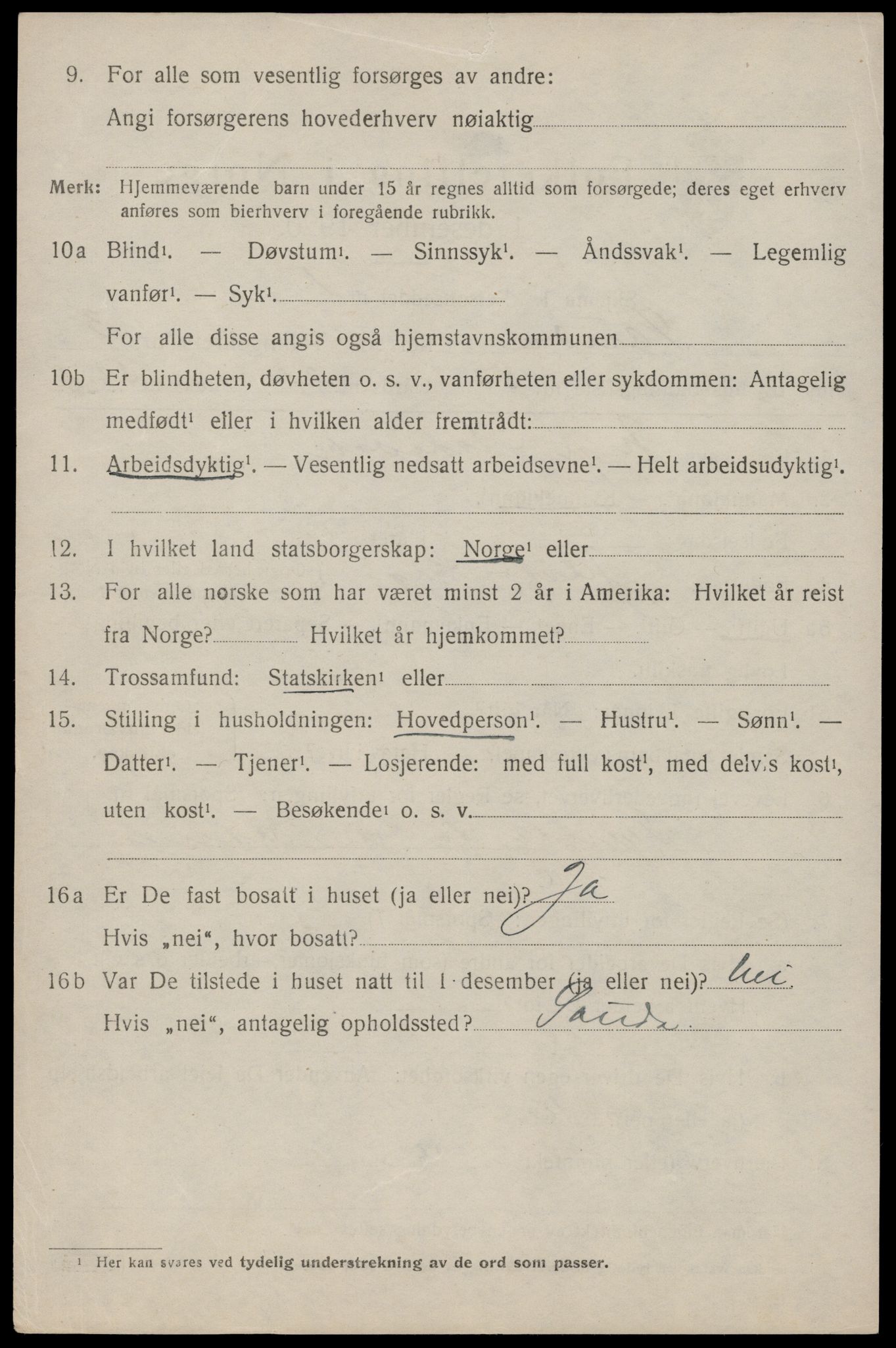 SAST, 1920 census for Sauda, 1920, p. 1723