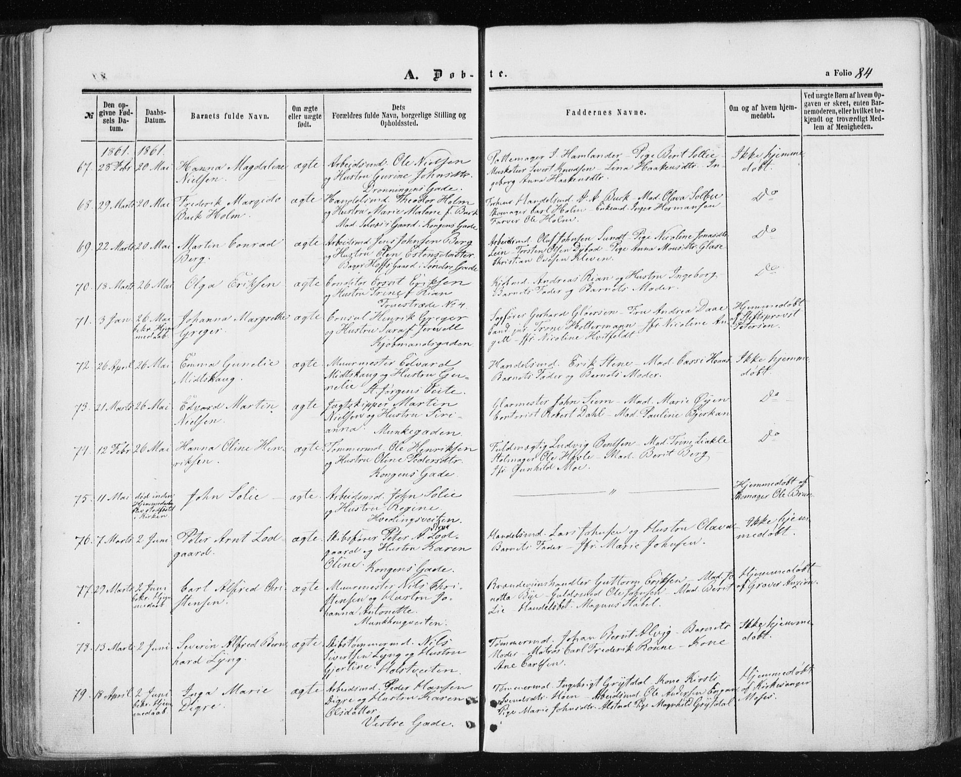 Ministerialprotokoller, klokkerbøker og fødselsregistre - Sør-Trøndelag, AV/SAT-A-1456/601/L0053: Parish register (official) no. 601A21, 1857-1865, p. 84