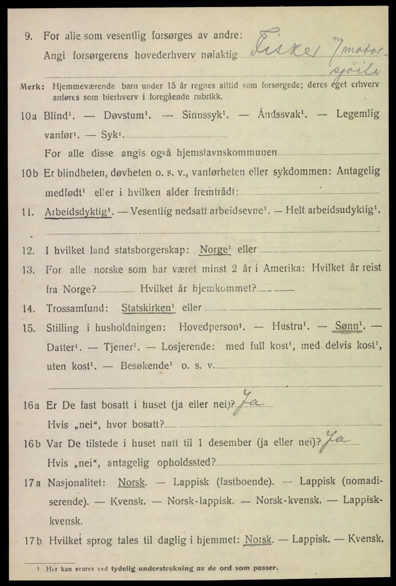 SAT, 1920 census for Lurøy, 1920, p. 4042