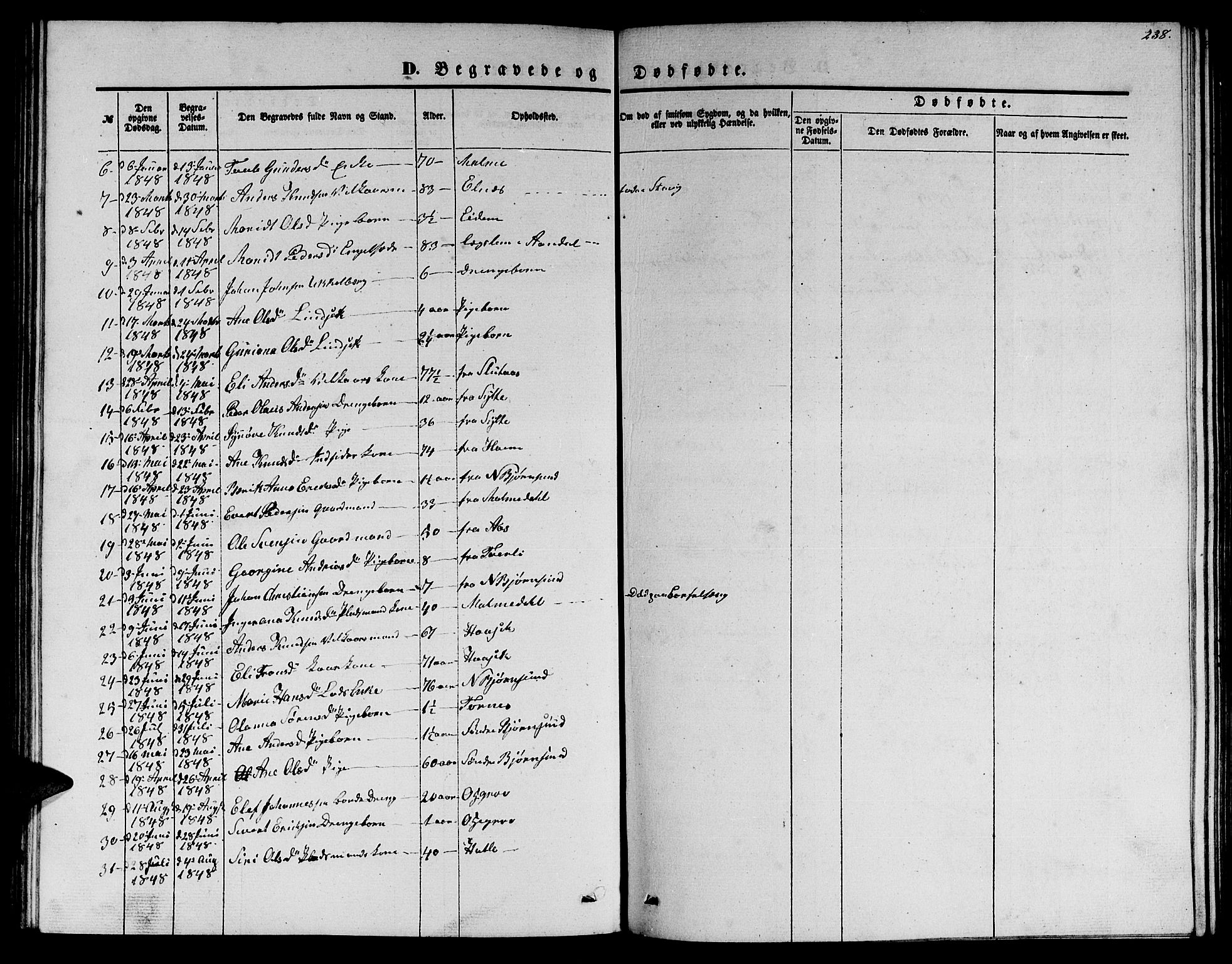 Ministerialprotokoller, klokkerbøker og fødselsregistre - Møre og Romsdal, SAT/A-1454/565/L0753: Parish register (copy) no. 565C02, 1845-1870, p. 238