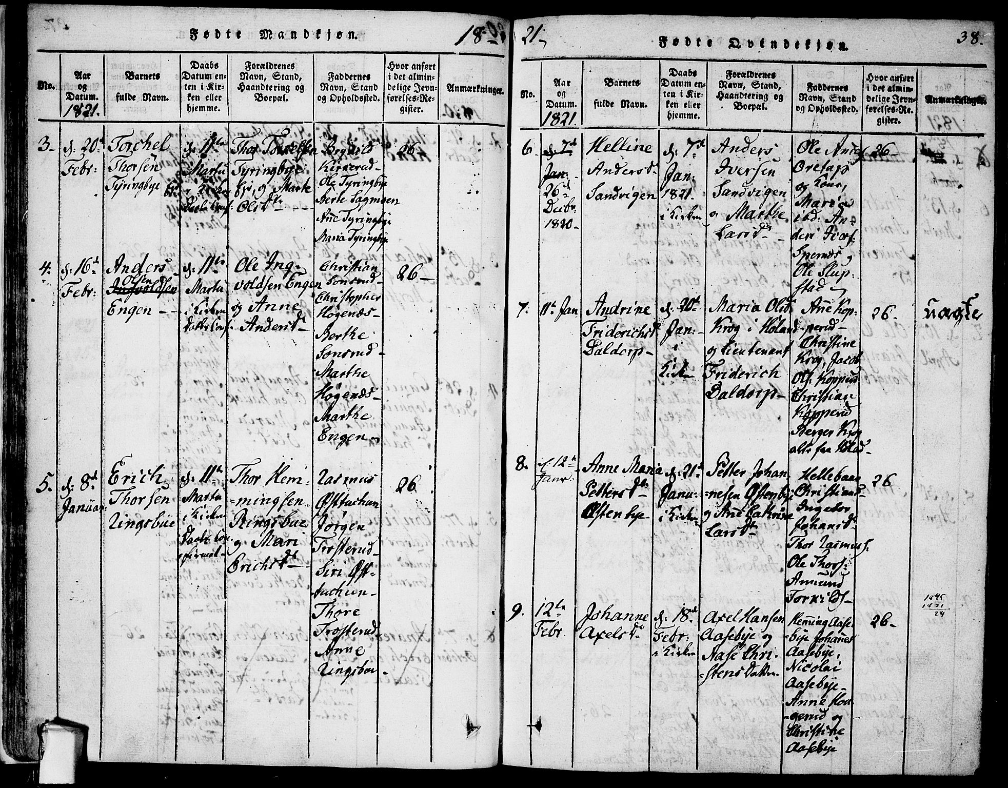 Rødenes prestekontor Kirkebøker, AV/SAO-A-2005/F/Fa/L0004: Parish register (official) no. I 4, 1814-1838, p. 38