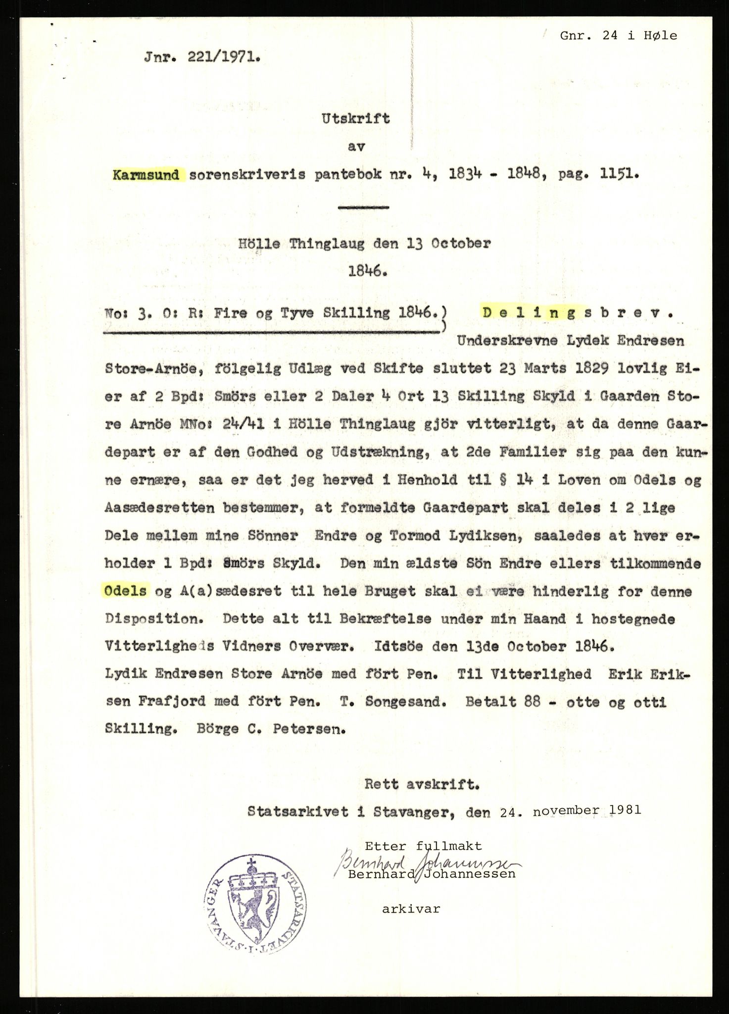 Statsarkivet i Stavanger, AV/SAST-A-101971/03/Y/Yj/L0002: Avskrifter sortert etter gårdsnavn: Amdal indre - Askeland, 1750-1930, p. 430