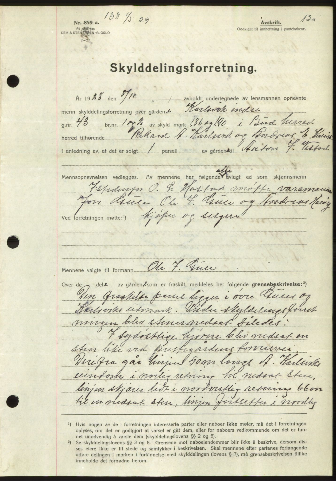 Romsdal sorenskriveri, AV/SAT-A-4149/1/2/2C/L0056: Mortgage book no. 50, 1929-1929, Deed date: 01.05.1929