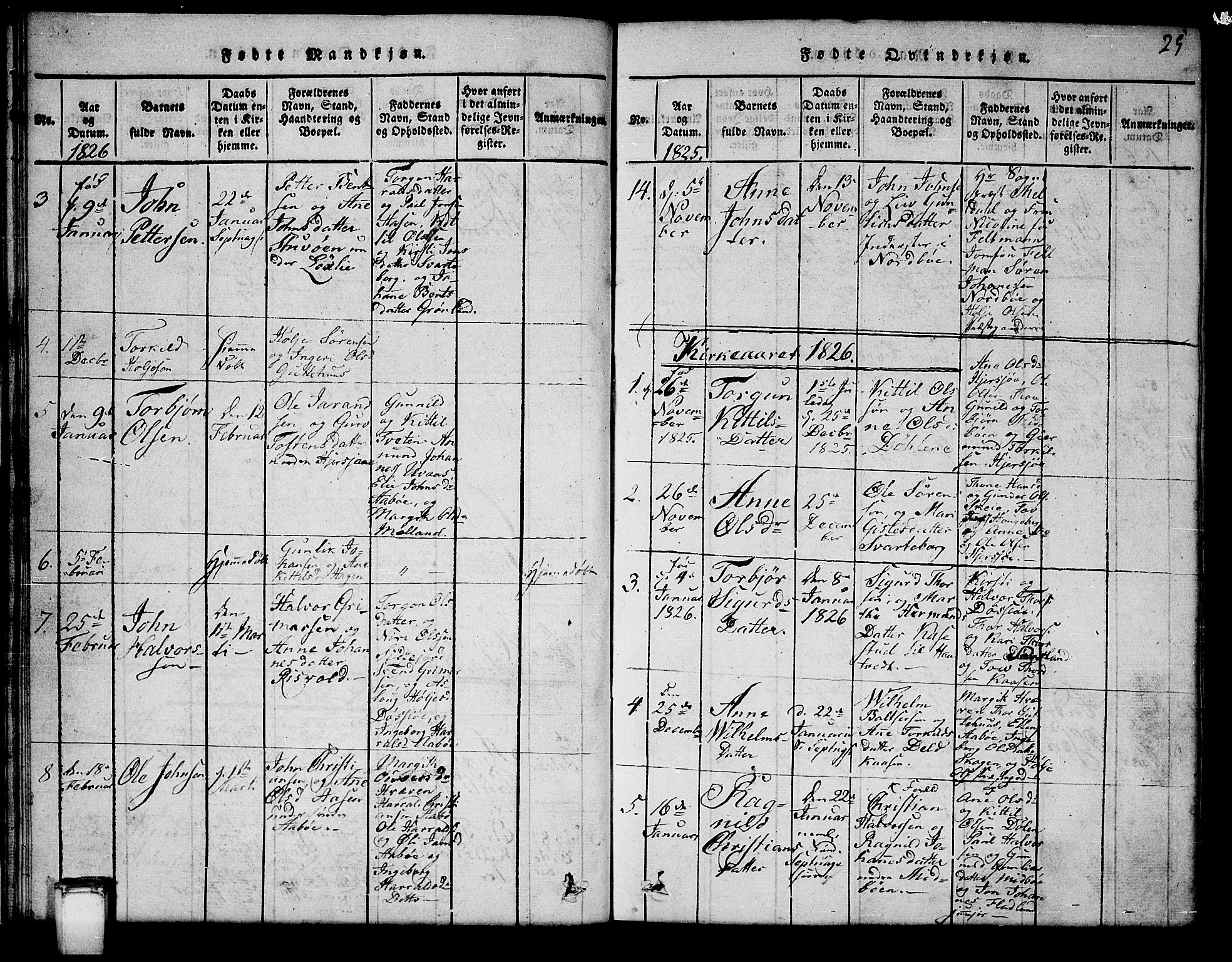 Hjartdal kirkebøker, SAKO/A-270/G/Ga/L0001: Parish register (copy) no. I 1, 1815-1842, p. 25