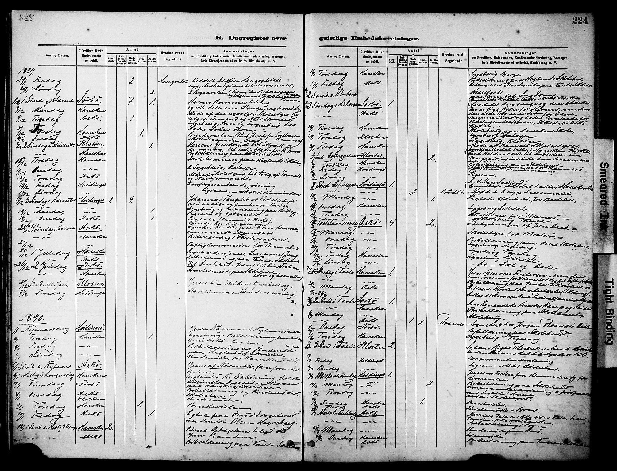 Rennesøy sokneprestkontor, SAST/A -101827/H/Ha/Haa/L0012: Parish register (official) no. A 13, 1885-1917, p. 224
