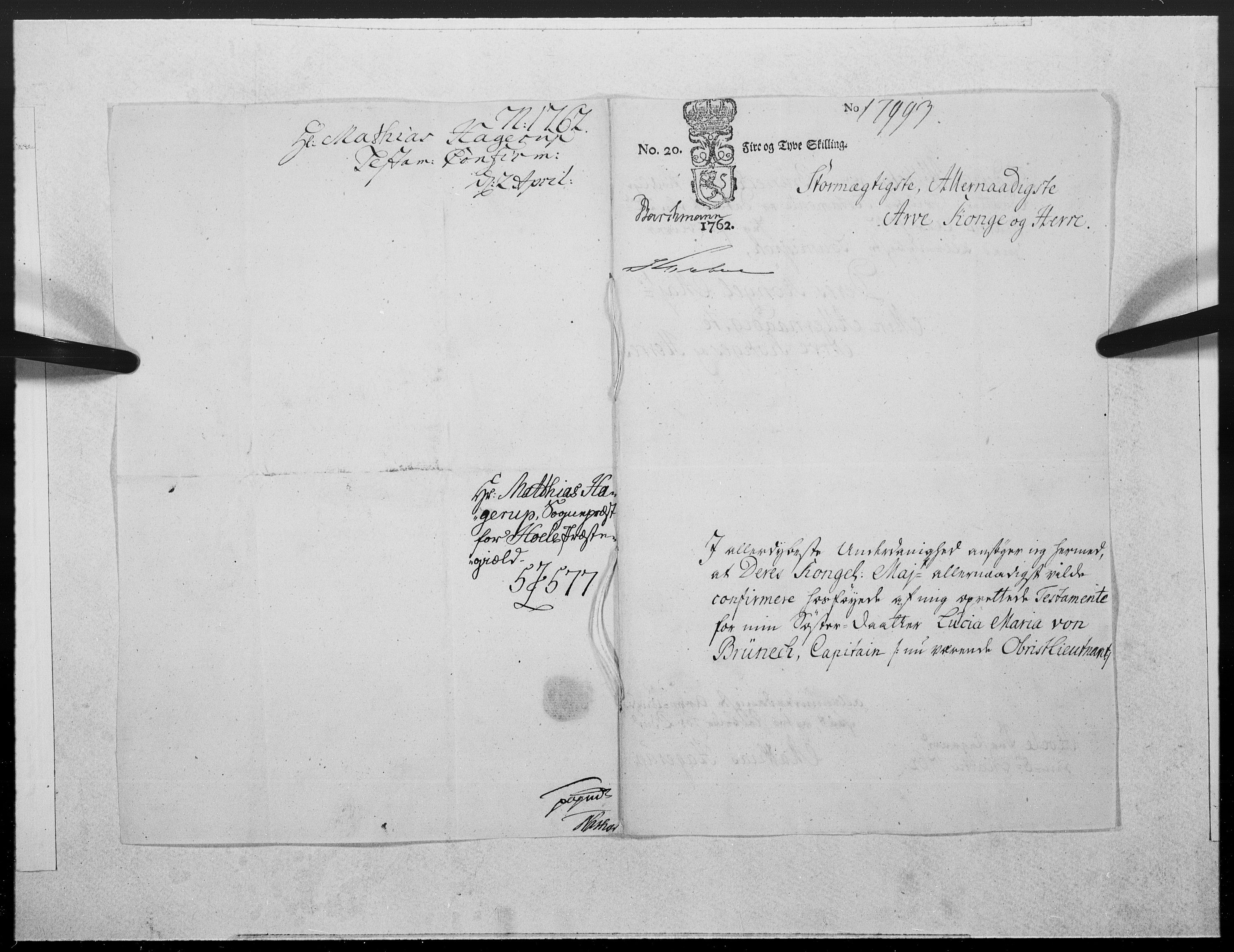 Danske Kanselli 1572-1799, AV/RA-EA-3023/F/Fc/Fcc/Fcca/L0183: Norske innlegg 1572-1799, 1762, p. 233