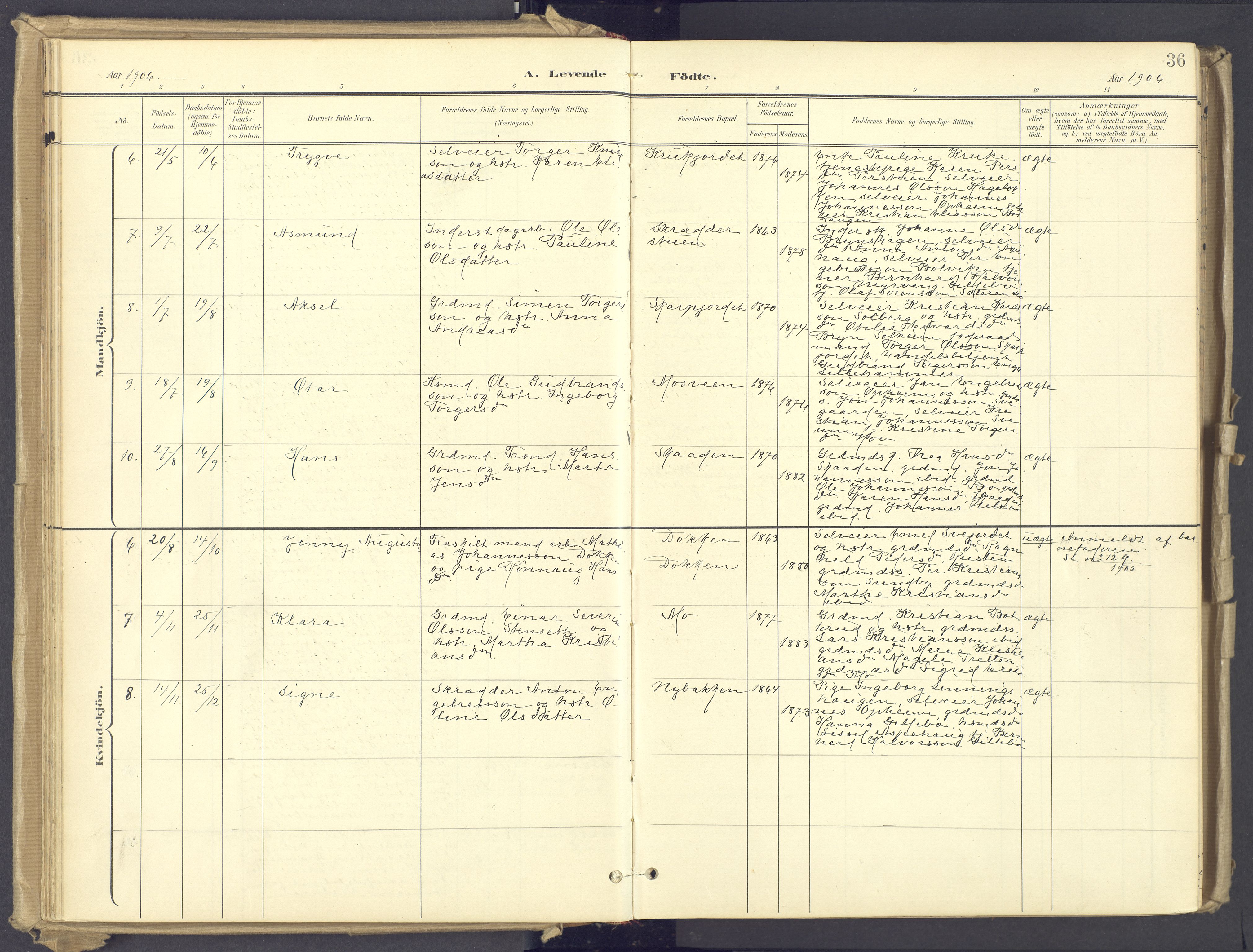 Øyer prestekontor, AV/SAH-PREST-084/H/Ha/Haa/L0012: Parish register (official) no. 12, 1897-1920, p. 36