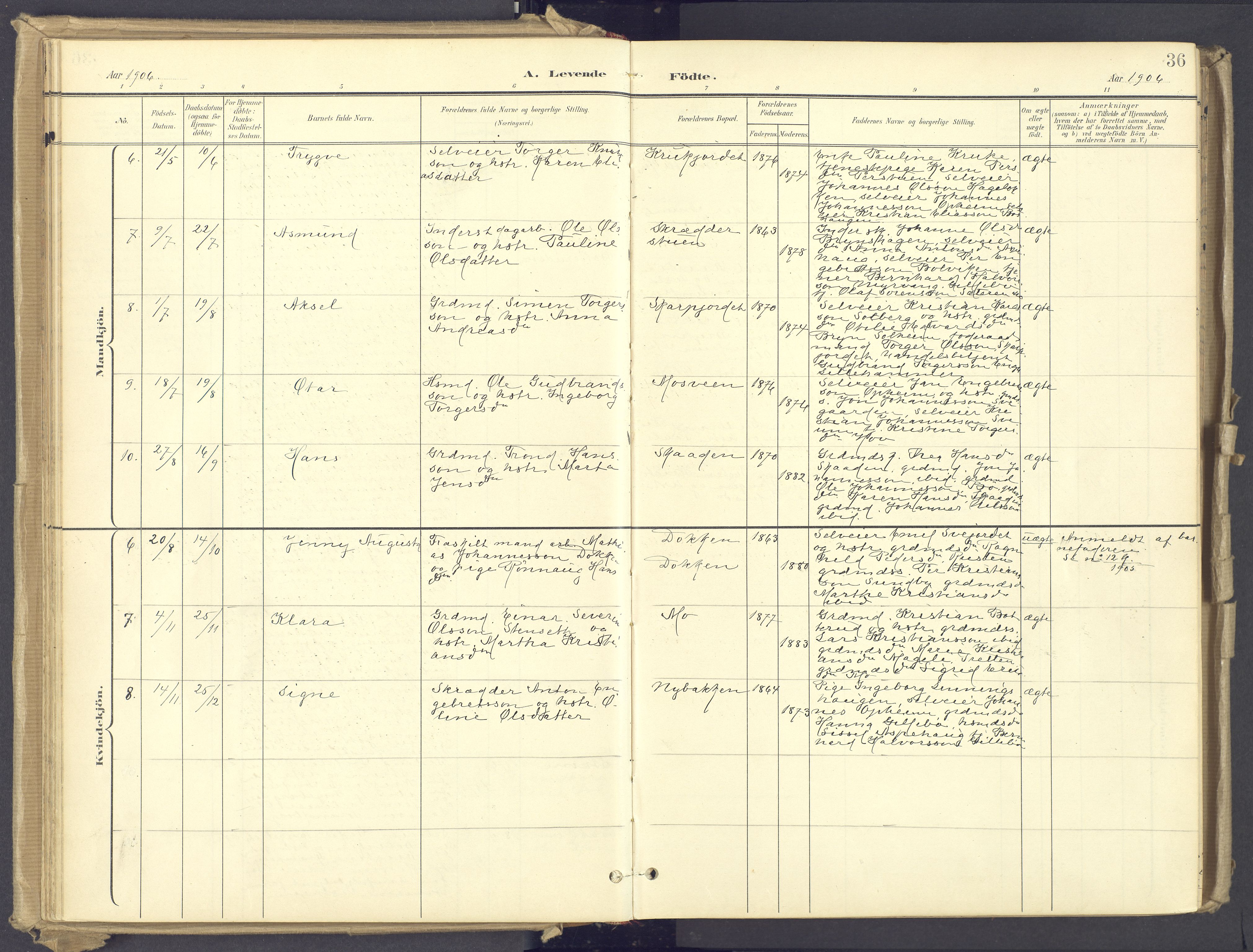 Øyer prestekontor, SAH/PREST-084/H/Ha/Haa/L0012: Parish register (official) no. 12, 1897-1920, p. 36