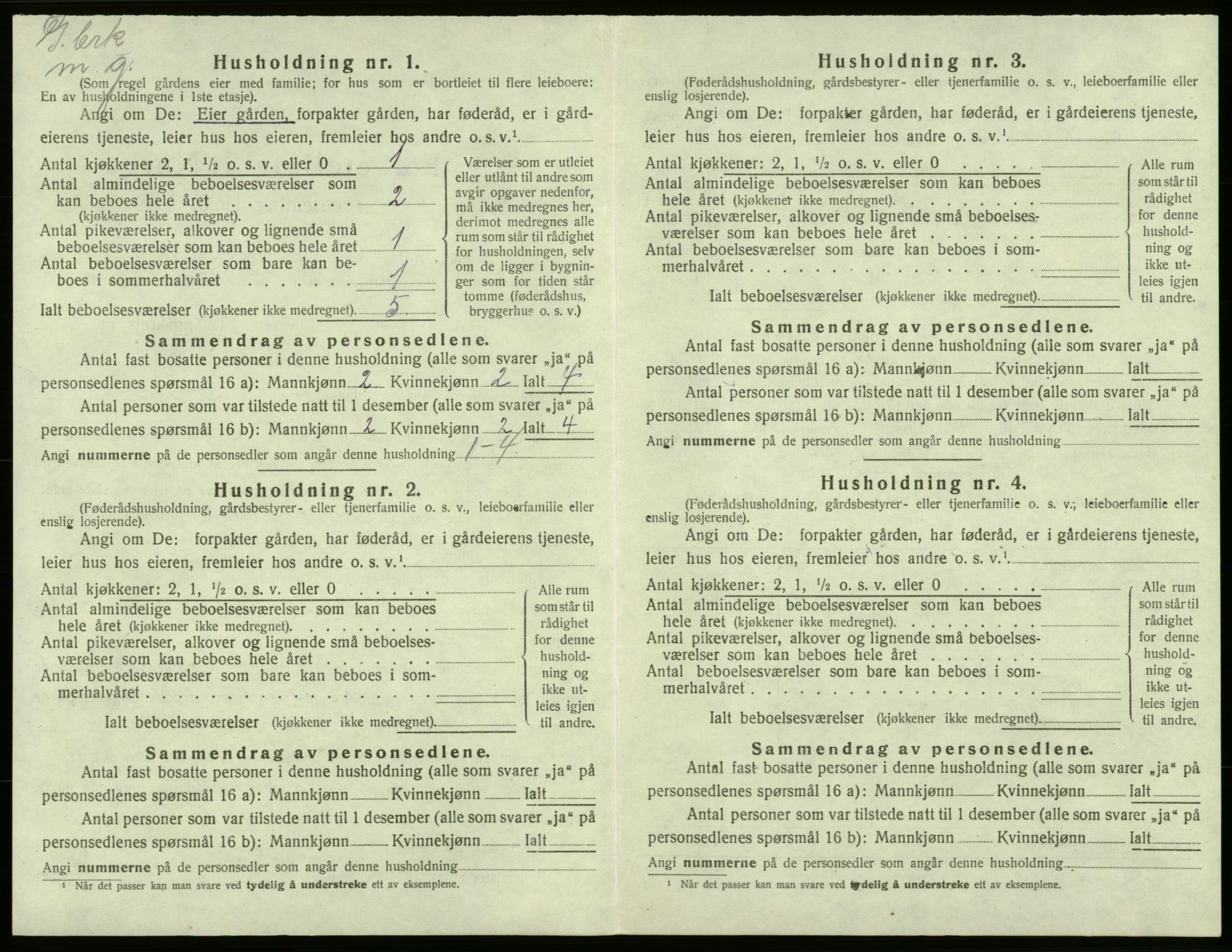 SAB, 1920 census for Bremnes, 1920, p. 367