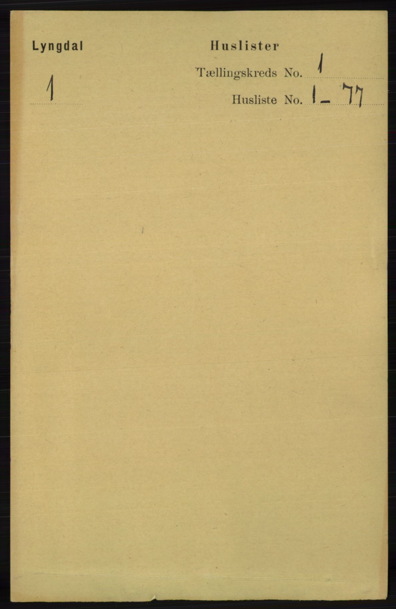 RA, 1891 census for 1032 Lyngdal, 1891, p. 40