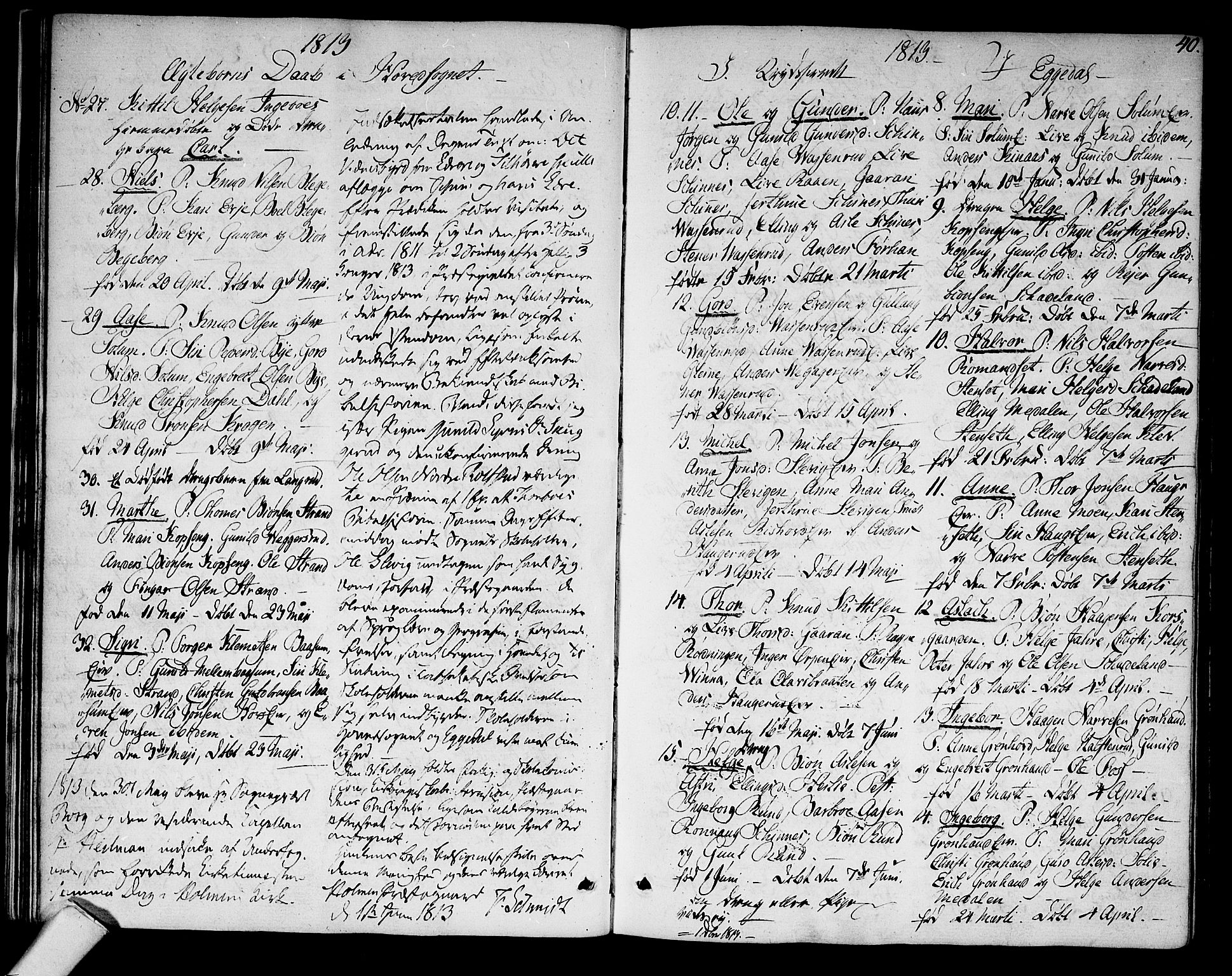 Sigdal kirkebøker, AV/SAKO-A-245/F/Fa/L0004: Parish register (official) no. I 4, 1812-1815, p. 40