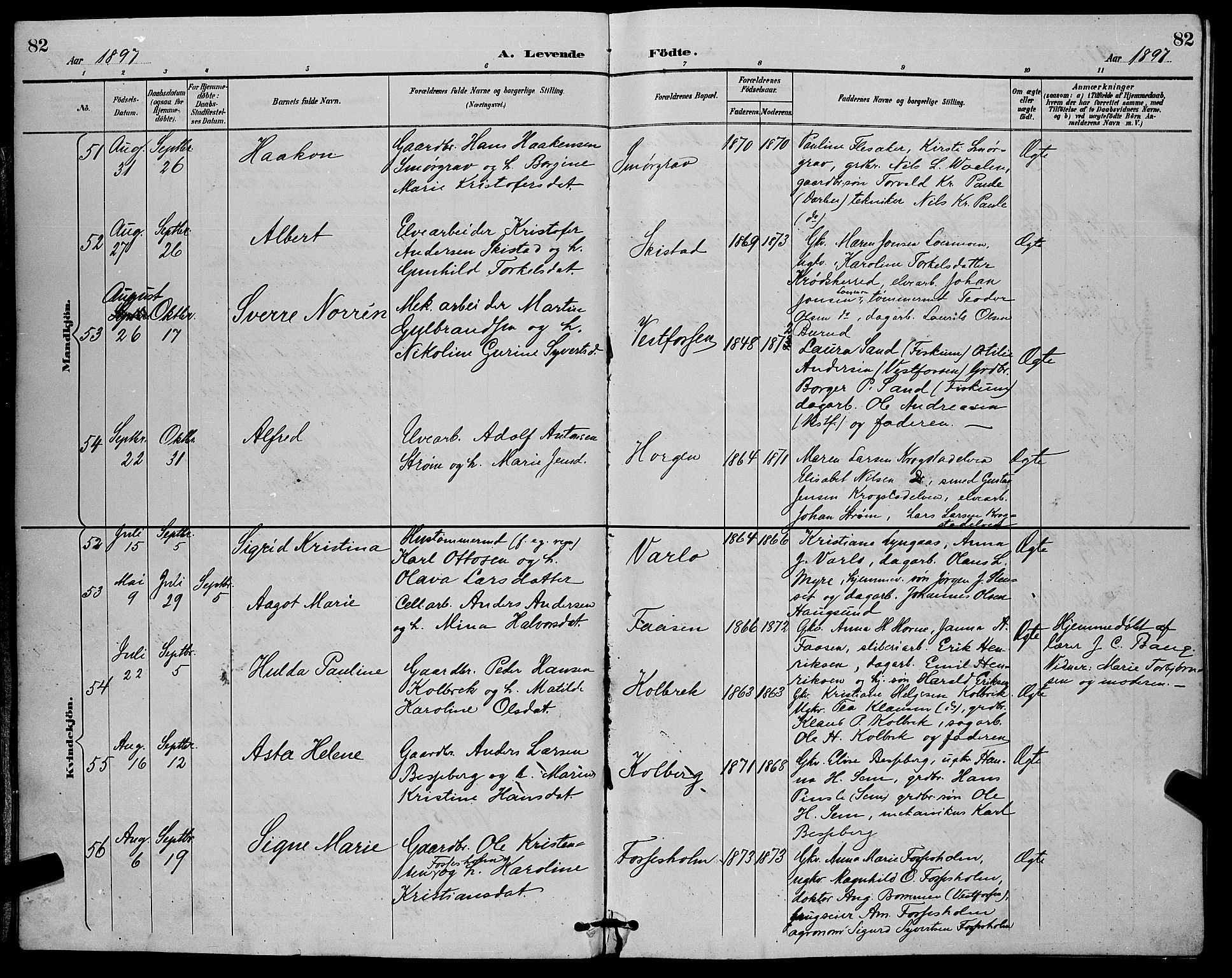 Eiker kirkebøker, AV/SAKO-A-4/G/Ga/L0007: Parish register (copy) no. I 7, 1893-1902, p. 82