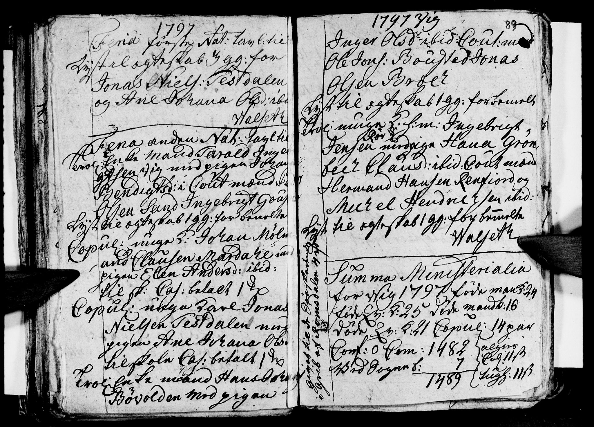 Ministerialprotokoller, klokkerbøker og fødselsregistre - Nordland, AV/SAT-A-1459/812/L0184: Parish register (copy) no. 812C02, 1793-1809, p. 89