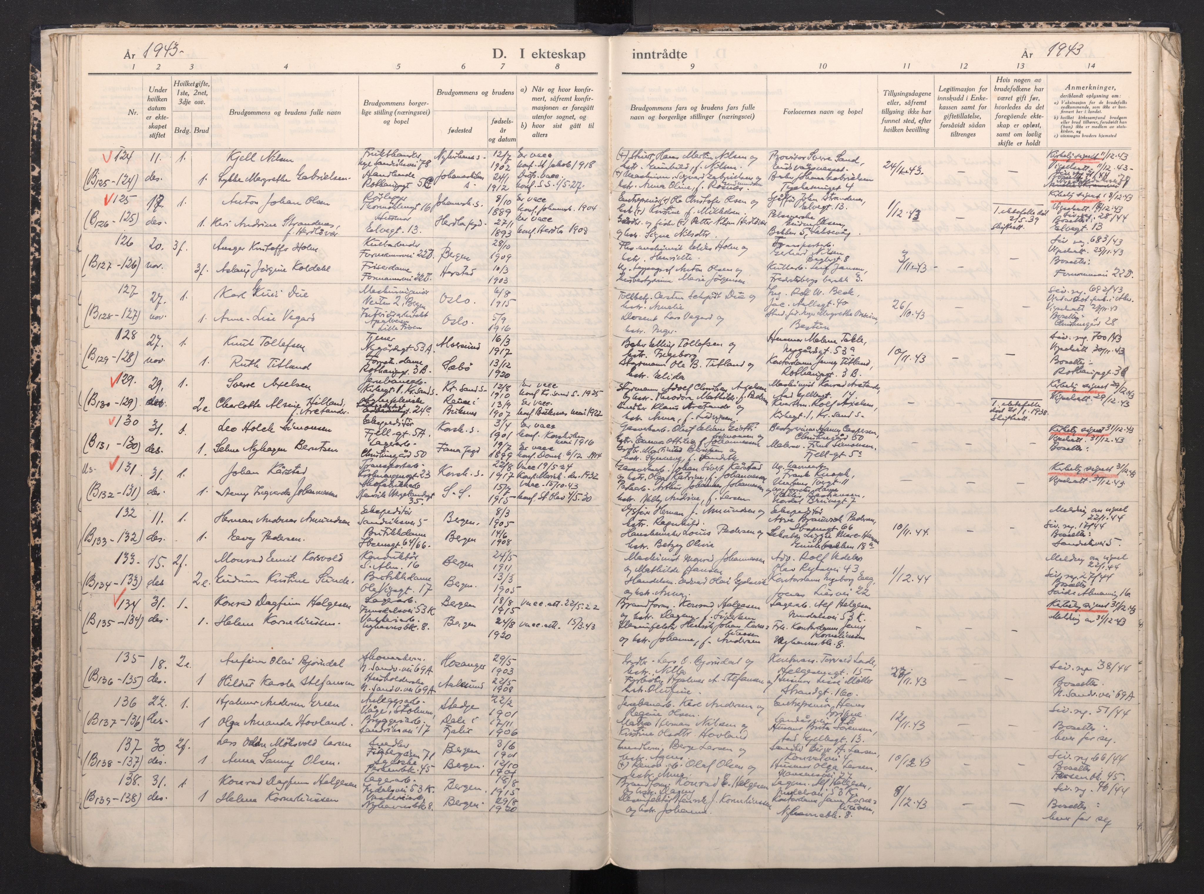 Sandviken Sokneprestembete, AV/SAB-A-77601/H/Ha: Parish register (official) no. H 1, 1942-1945