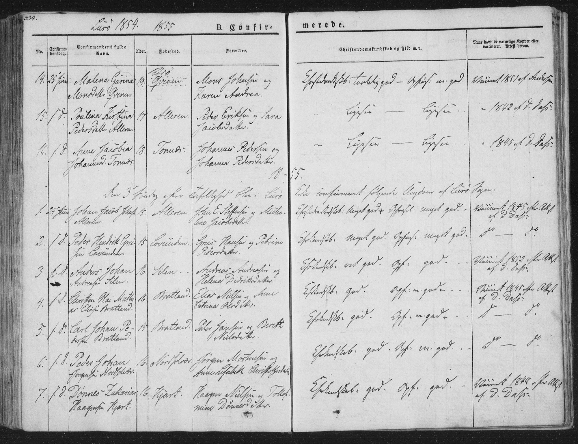 Ministerialprotokoller, klokkerbøker og fødselsregistre - Nordland, SAT/A-1459/839/L0565: Parish register (official) no. 839A02, 1825-1862, p. 334