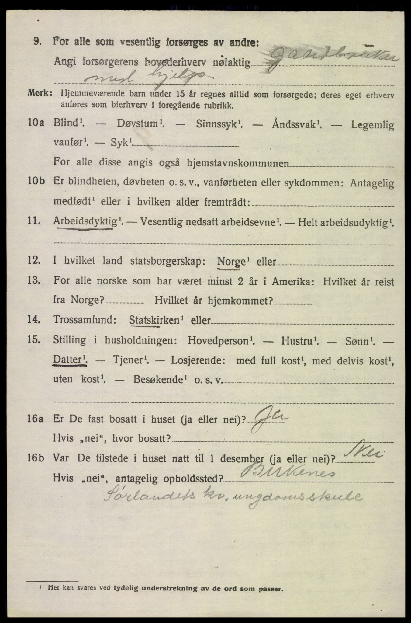 SAK, 1920 census for Herefoss, 1920, p. 917