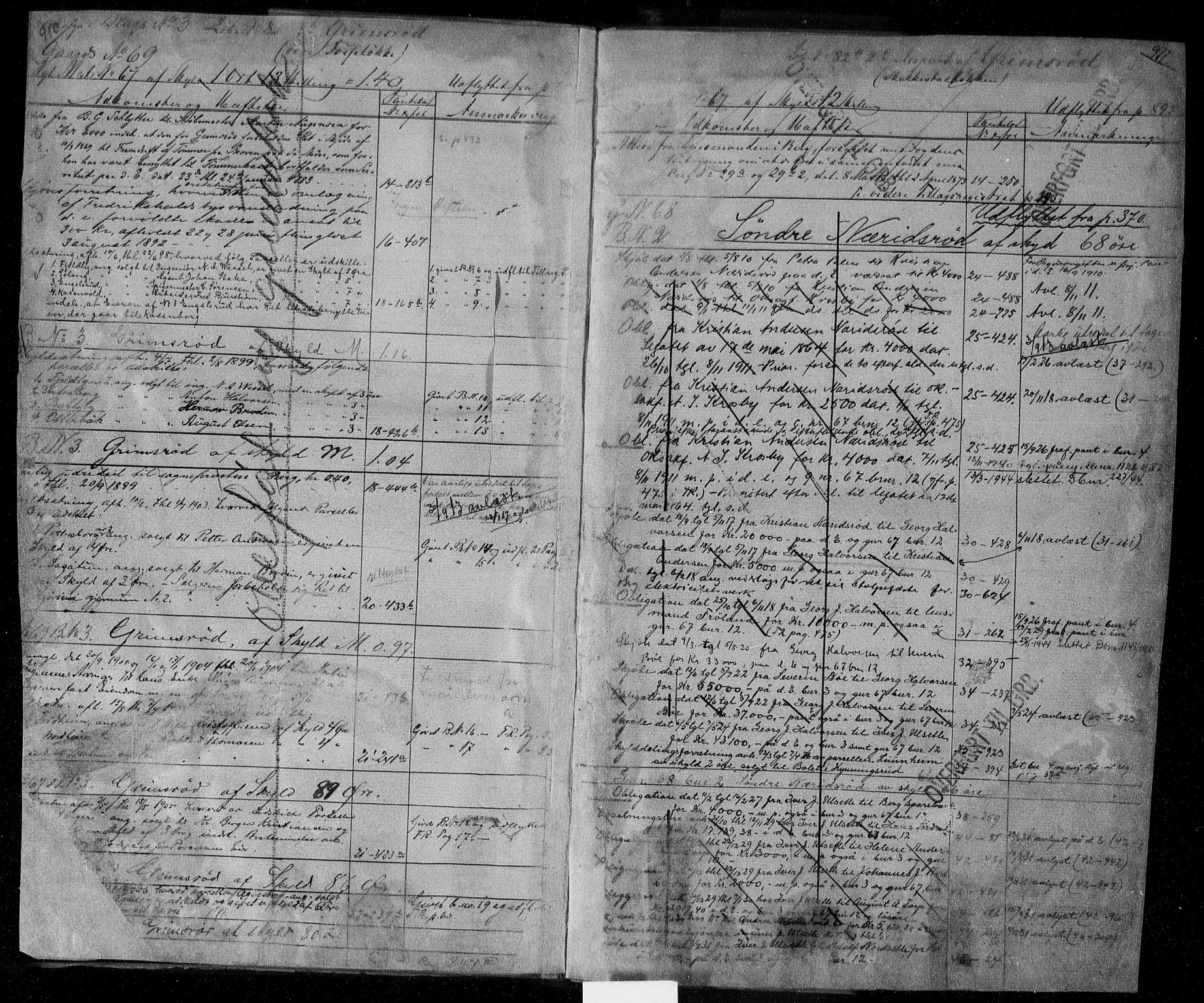 Idd og Marker sorenskriveri, AV/SAO-A-10283/G/Ga/Gac/L0004b: Mortgage register no. II 4b, 1848-1953, p. 910-911