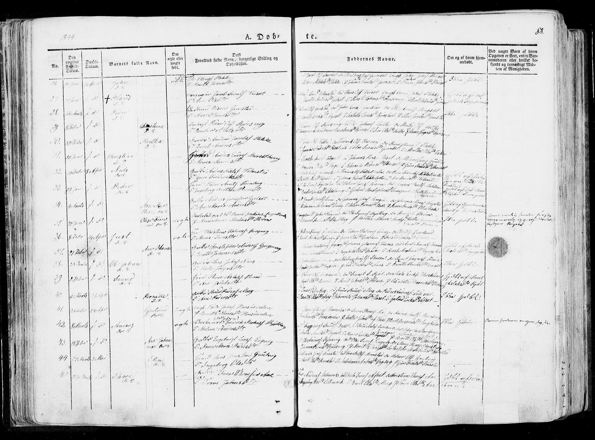 Ministerialprotokoller, klokkerbøker og fødselsregistre - Møre og Romsdal, AV/SAT-A-1454/568/L0803: Parish register (official) no. 568A10, 1830-1853, p. 88