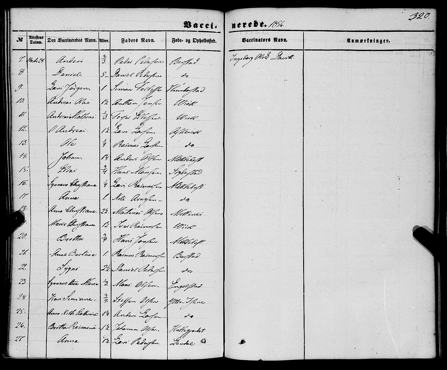 Davik sokneprestembete, SAB/A-79701/H/Haa/Haaa/L0005: Parish register (official) no. A 5, 1850-1866, p. 320