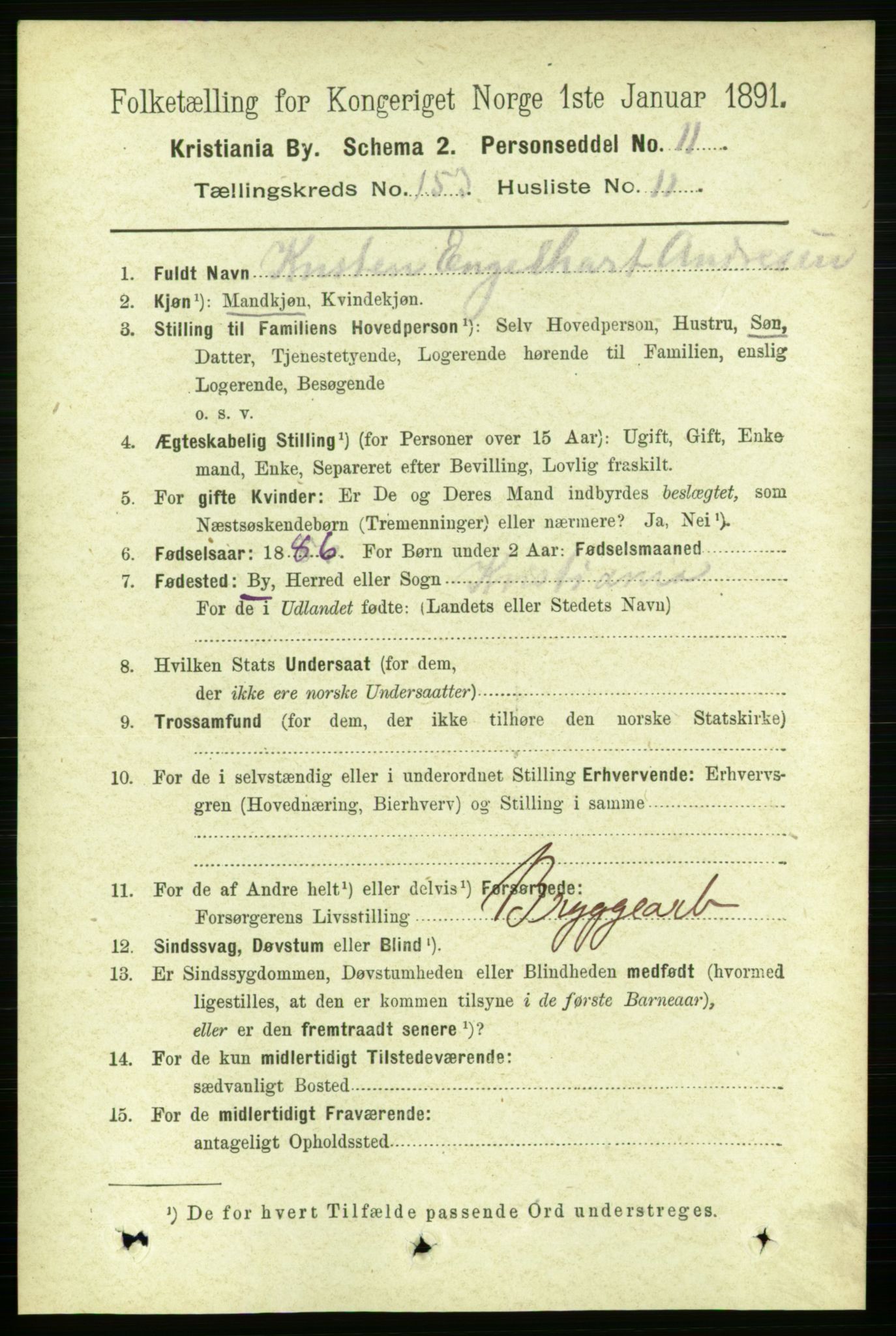 RA, 1891 census for 0301 Kristiania, 1891, p. 86461