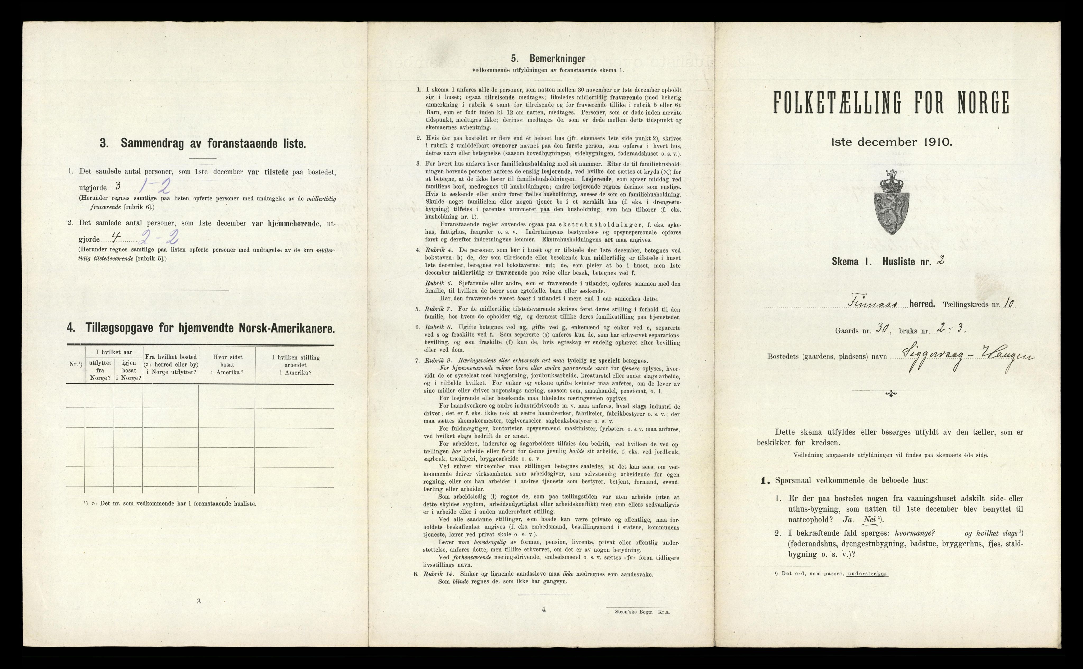 RA, 1910 census for Finnås, 1910, p. 1132