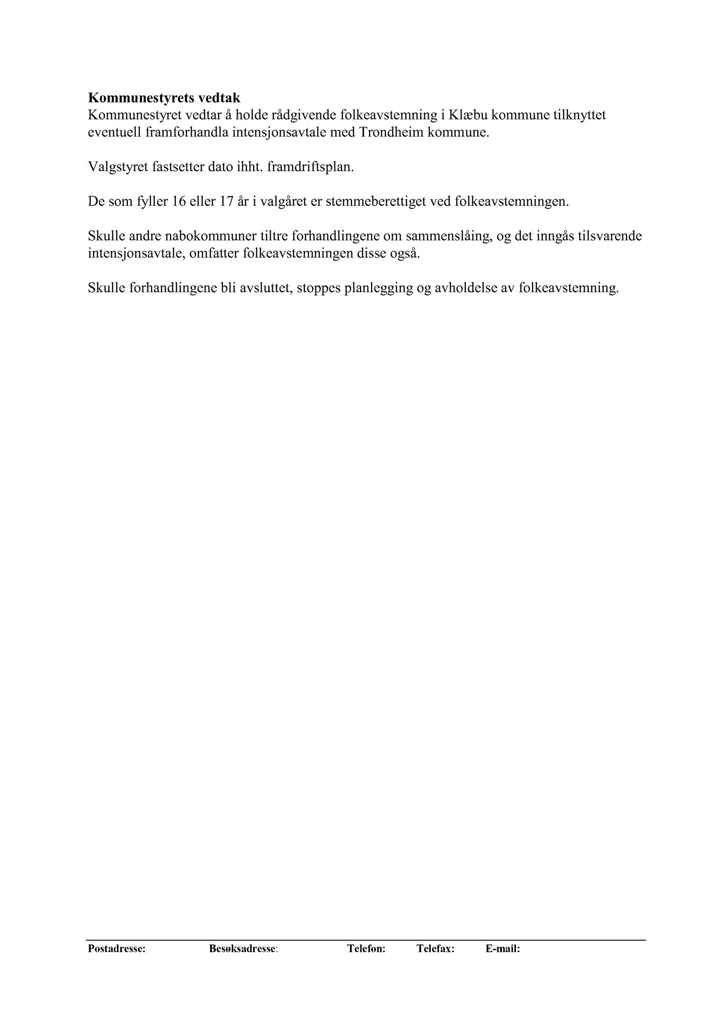 Klæbu Kommune, TRKO/KK/10-VS/L002: Valgstyret - Møtedokumenter, 2016, p. 24