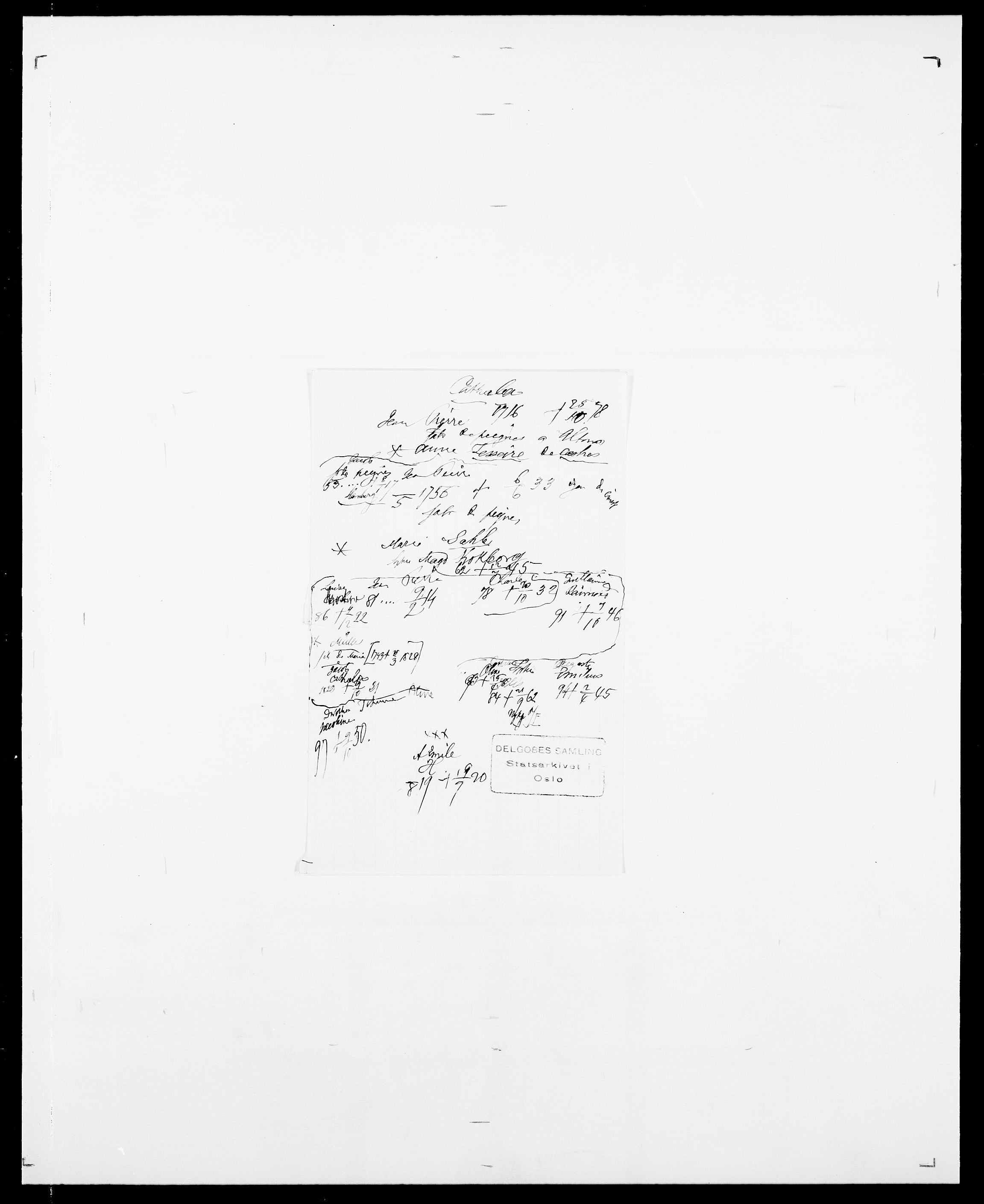Delgobe, Charles Antoine - samling, AV/SAO-PAO-0038/D/Da/L0008: Capjon - Dagenbolt, p. 157