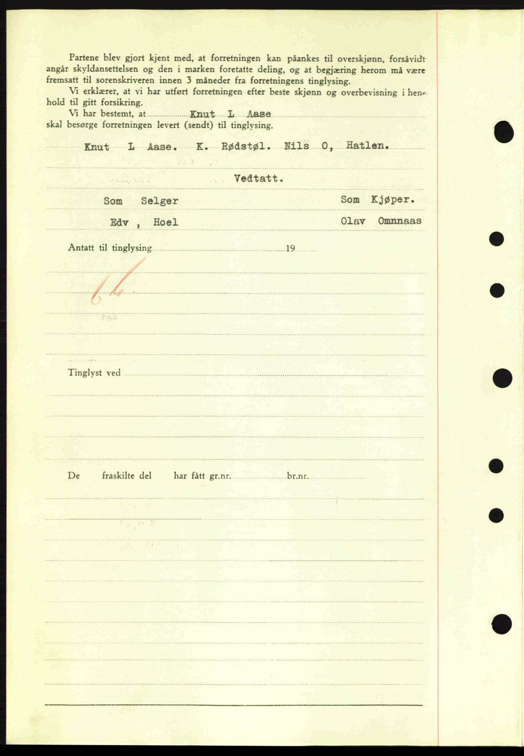 Nordre Sunnmøre sorenskriveri, SAT/A-0006/1/2/2C/2Ca: Mortgage book no. A11, 1941-1941, Diary no: : 825/1941