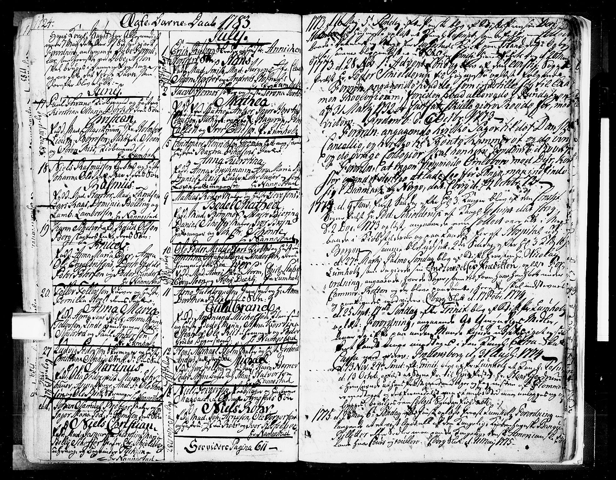 Oslo domkirke Kirkebøker, SAO/A-10752/F/Fa/L0004: Parish register (official) no. 4, 1743-1786, p. 1124-1125