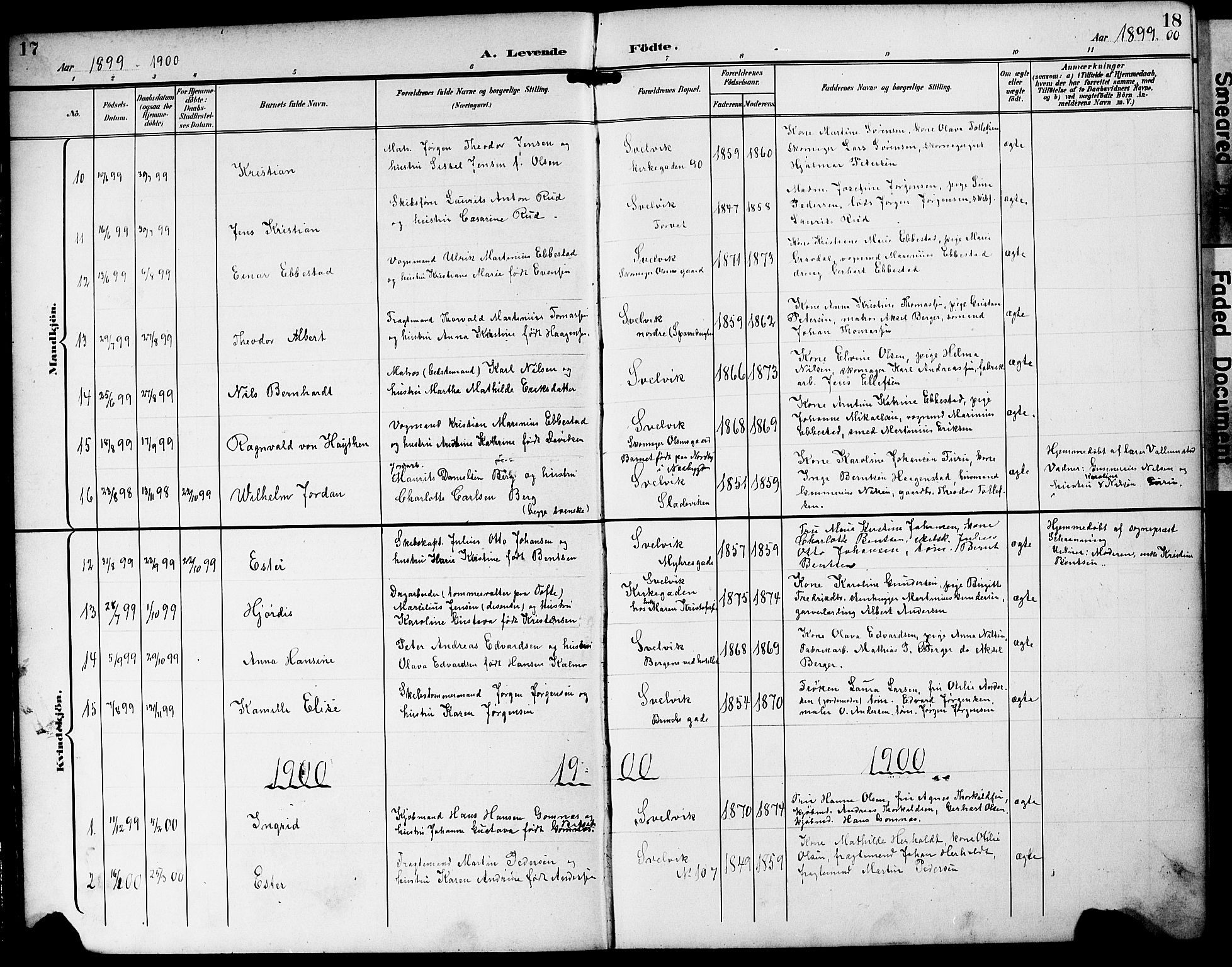 Strømm kirkebøker, AV/SAKO-A-322/G/Gb/L0002: Parish register (copy) no. II 2, 1897-1928, p. 17-18