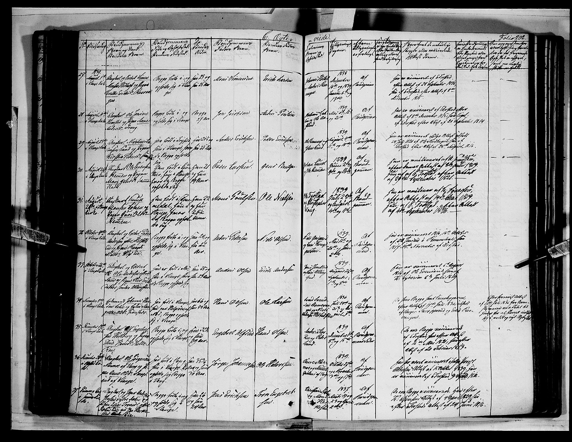 Stange prestekontor, AV/SAH-PREST-002/K/L0010: Parish register (official) no. 10, 1835-1845, p. 202