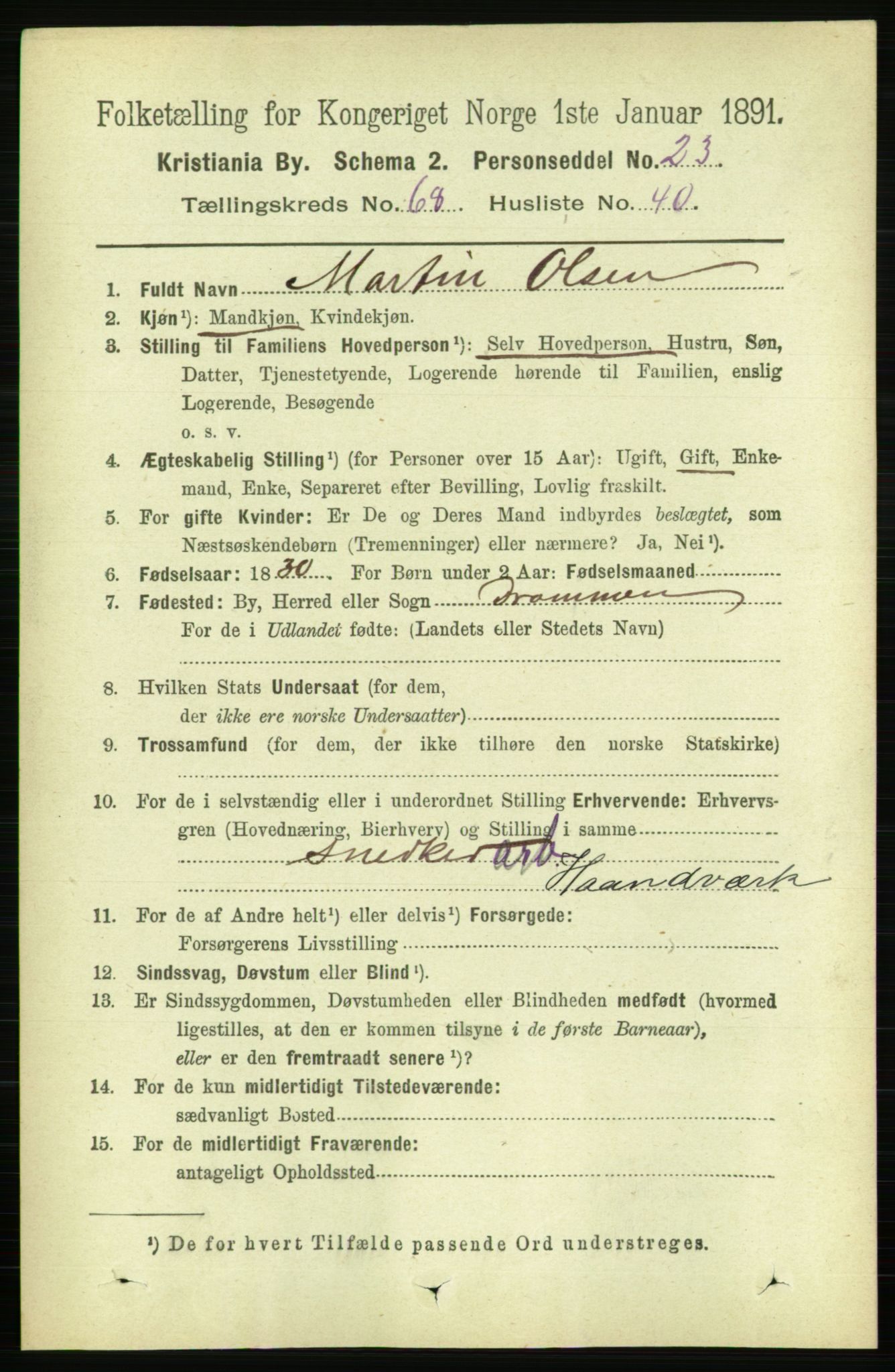 RA, 1891 census for 0301 Kristiania, 1891, p. 37955