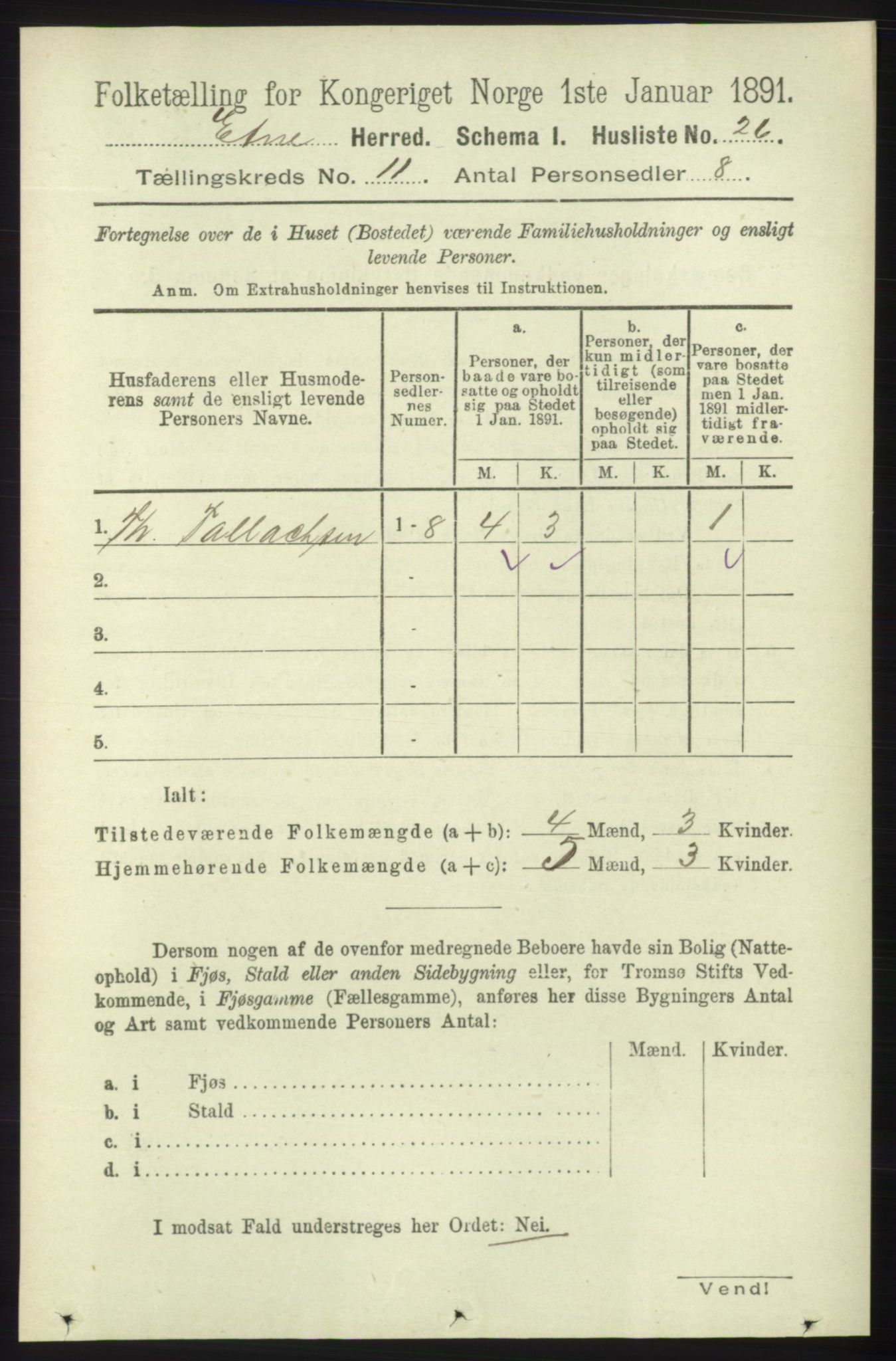 RA, 1891 census for 1211 Etne, 1891, p. 2228