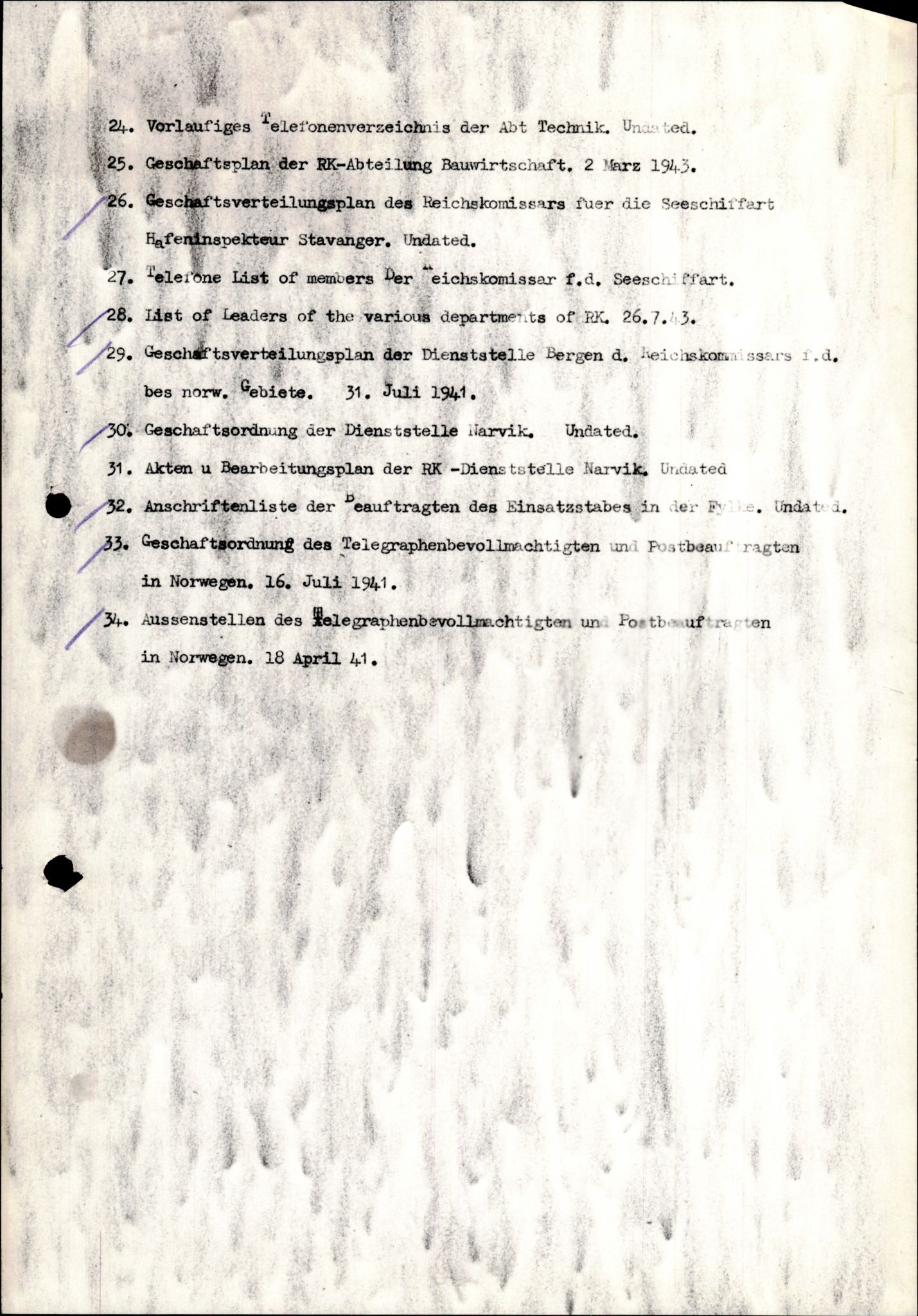 Forsvarets Overkommando. 2 kontor. Arkiv 11.4. Spredte tyske arkivsaker, AV/RA-RAFA-7031/D/Dar/Darb/L0006: Reichskommissariat., 1941-1945, p. 5