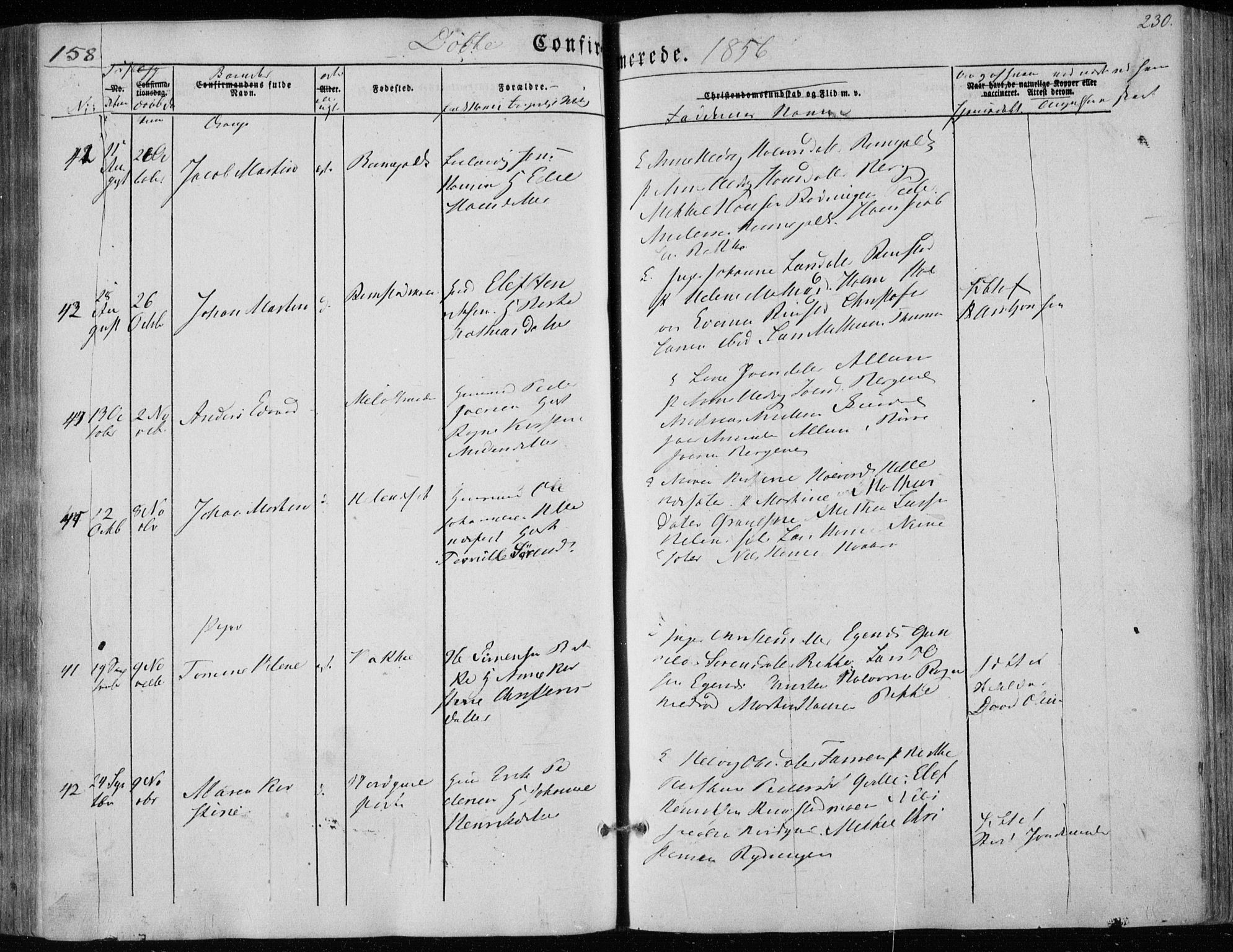 Hedrum kirkebøker, AV/SAKO-A-344/F/Fa/L0006: Parish register (official) no. I 6, 1849-1857, p. 230