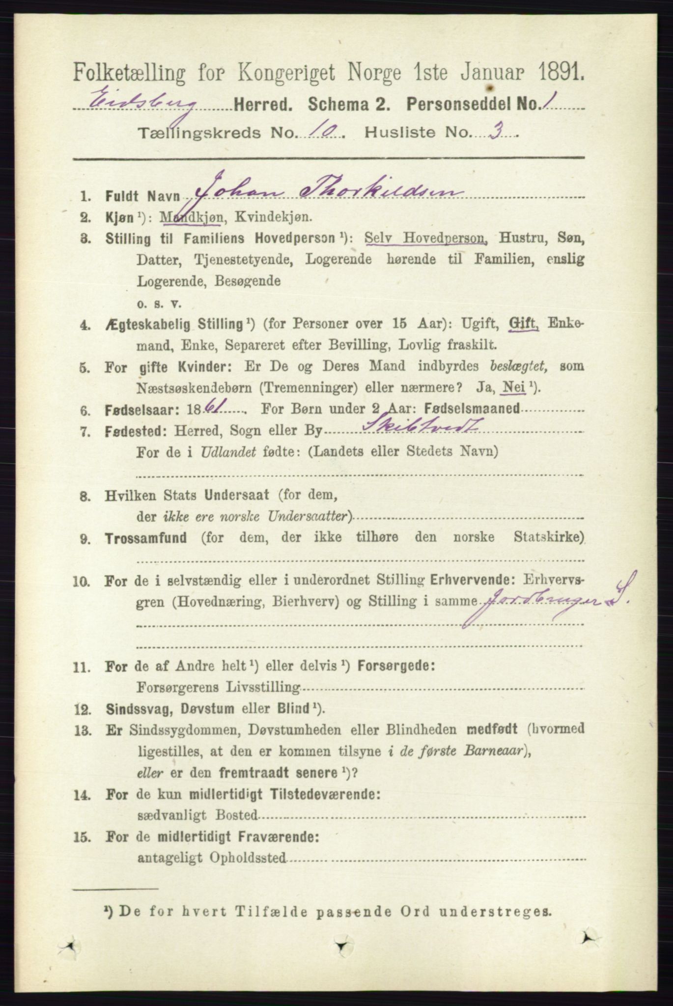 RA, 1891 census for 0125 Eidsberg, 1891, p. 5679