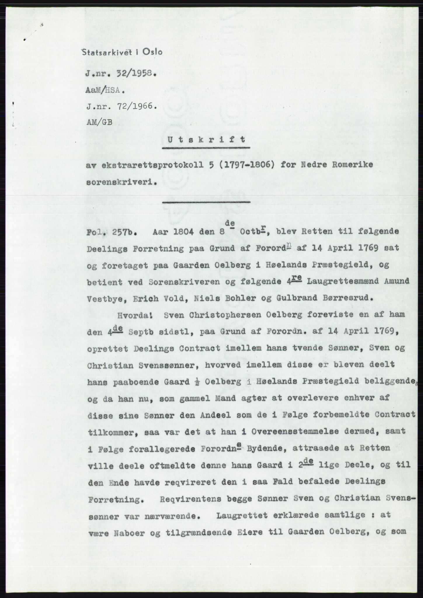 Statsarkivet i Oslo, SAO/A-10621/Z/Zd/L0008: Avskrifter, j.nr 14-1096/1958, 1958, p. 5