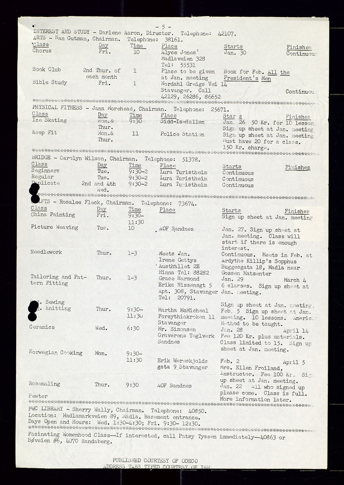 PA 1547 - Petroleum Wives Club, AV/SAST-A-101974/X/Xa/L0001: Newsletters (1971-1978)/radiointervjuer på kasett (1989-1992), 1970-1978