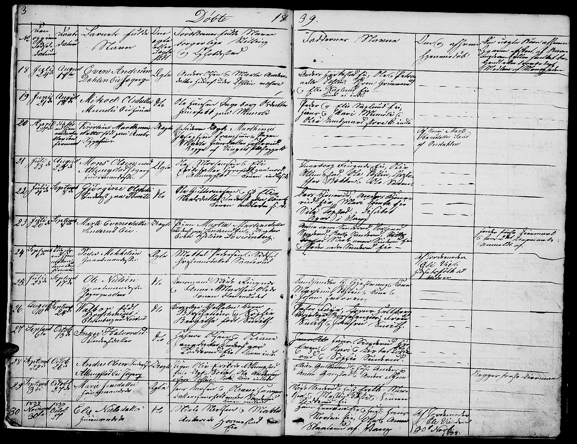 Stange prestekontor, AV/SAH-PREST-002/L/L0002: Parish register (copy) no. 2, 1838-1879, p. 3