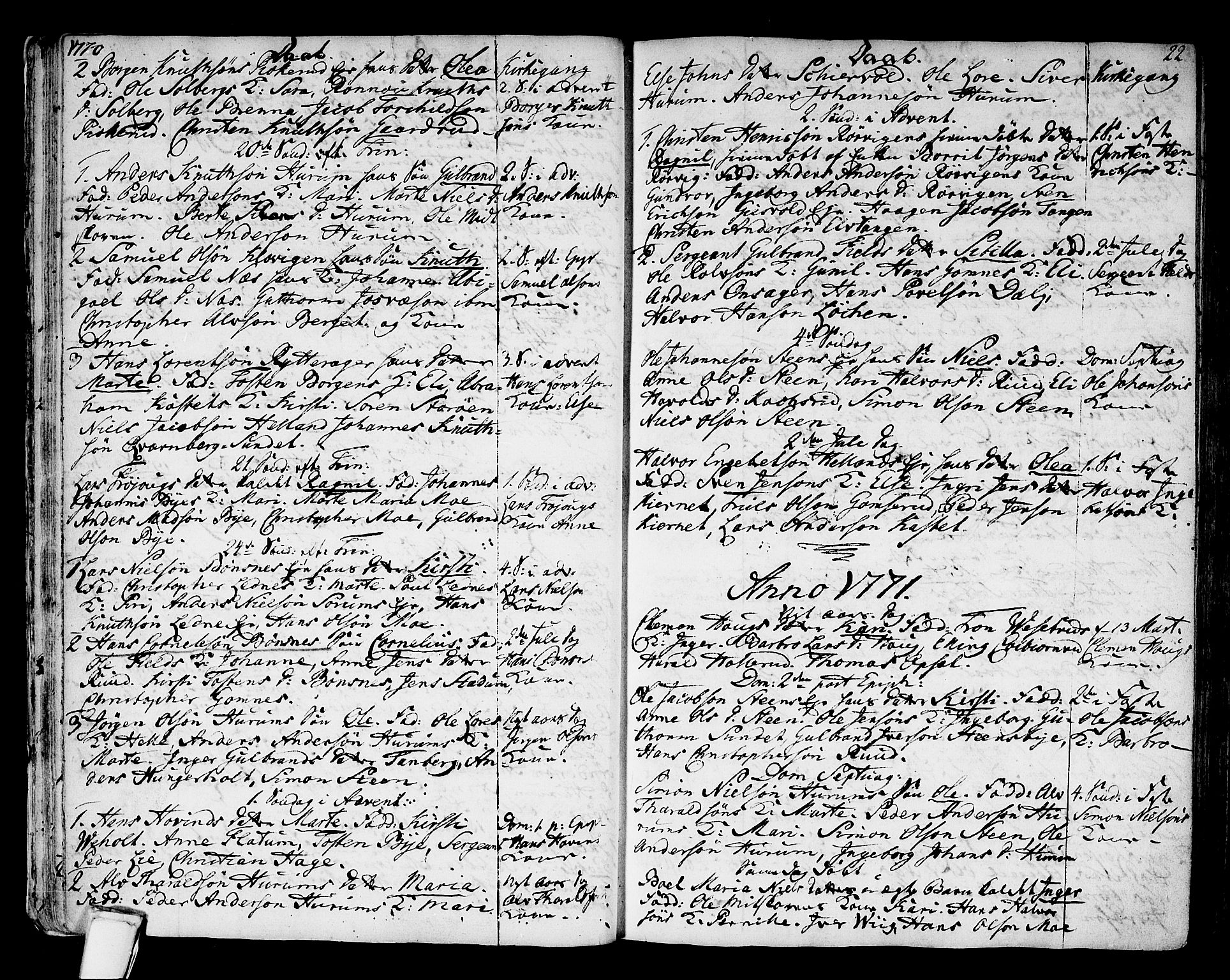 Hole kirkebøker, SAKO/A-228/F/Fa/L0002: Parish register (official) no. I 2, 1766-1814, p. 22