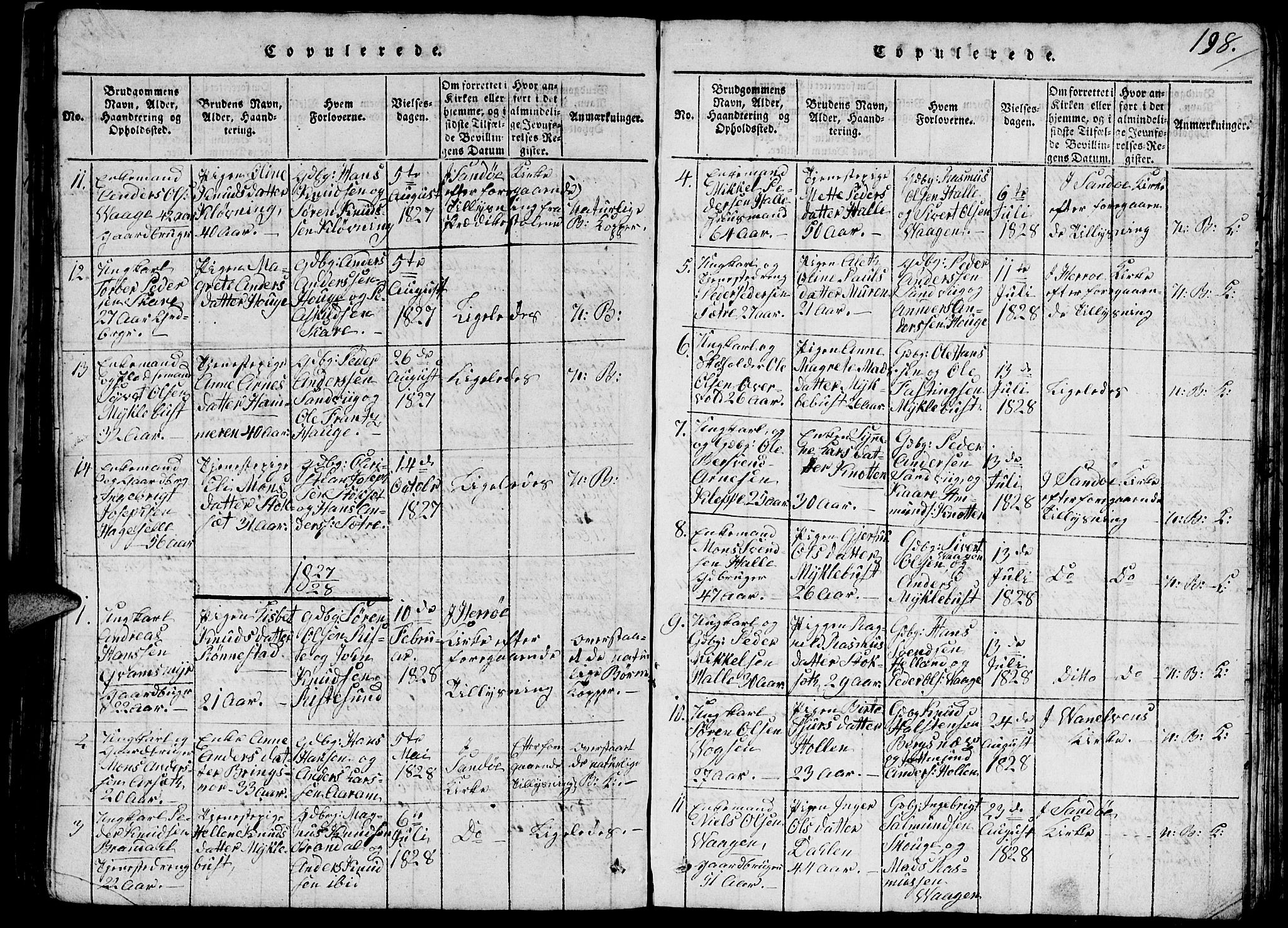 Ministerialprotokoller, klokkerbøker og fødselsregistre - Møre og Romsdal, SAT/A-1454/503/L0046: Parish register (copy) no. 503C01, 1816-1842, p. 198