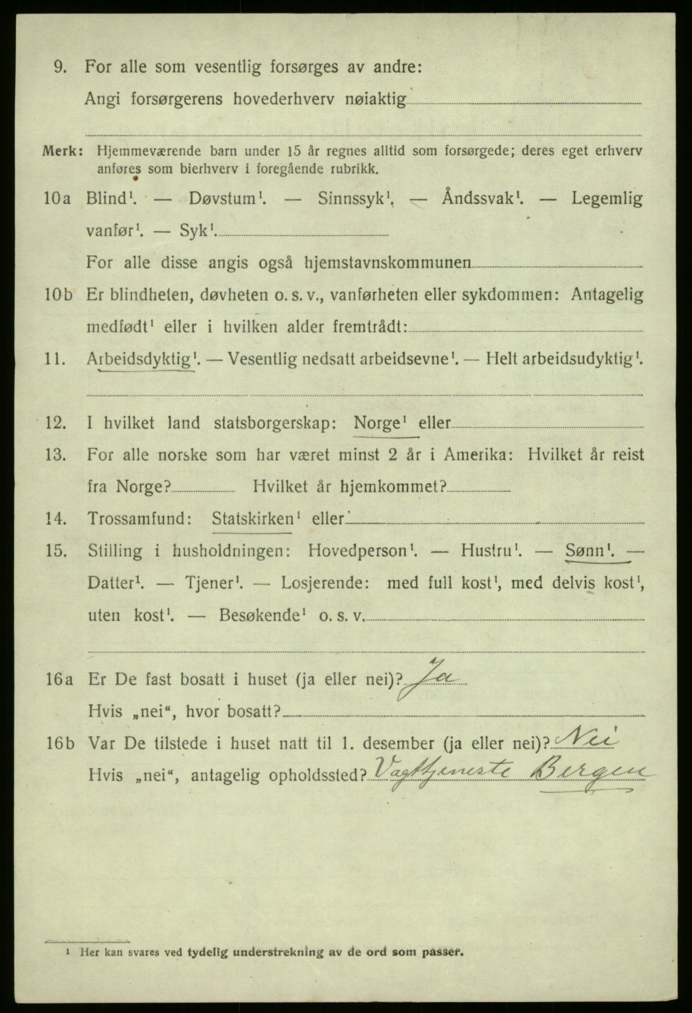 SAB, 1920 census for Fjaler, 1920, p. 3464