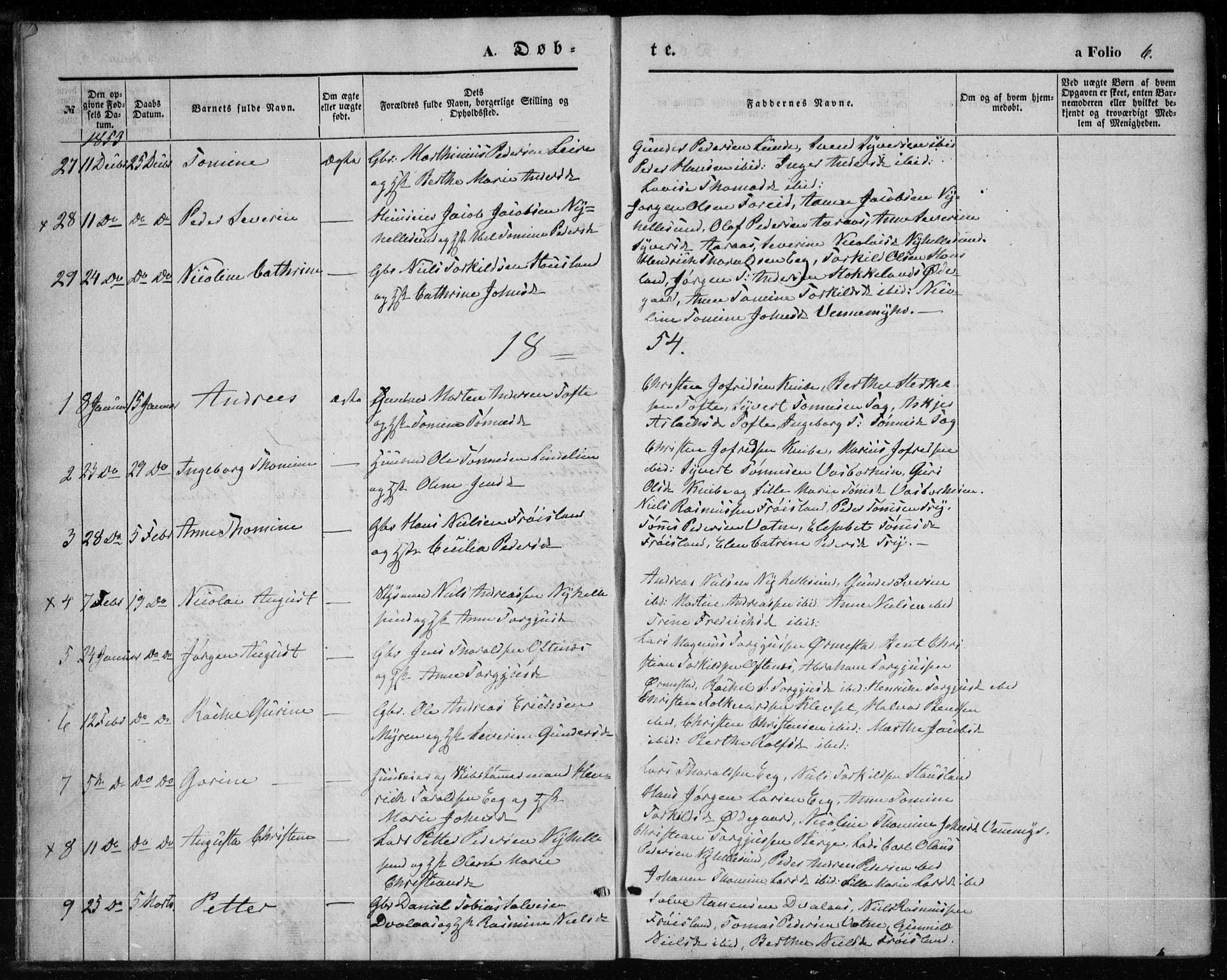 Søgne sokneprestkontor, SAK/1111-0037/F/Fa/Fab/L0010: Parish register (official) no. A 10, 1853-1869, p. 6