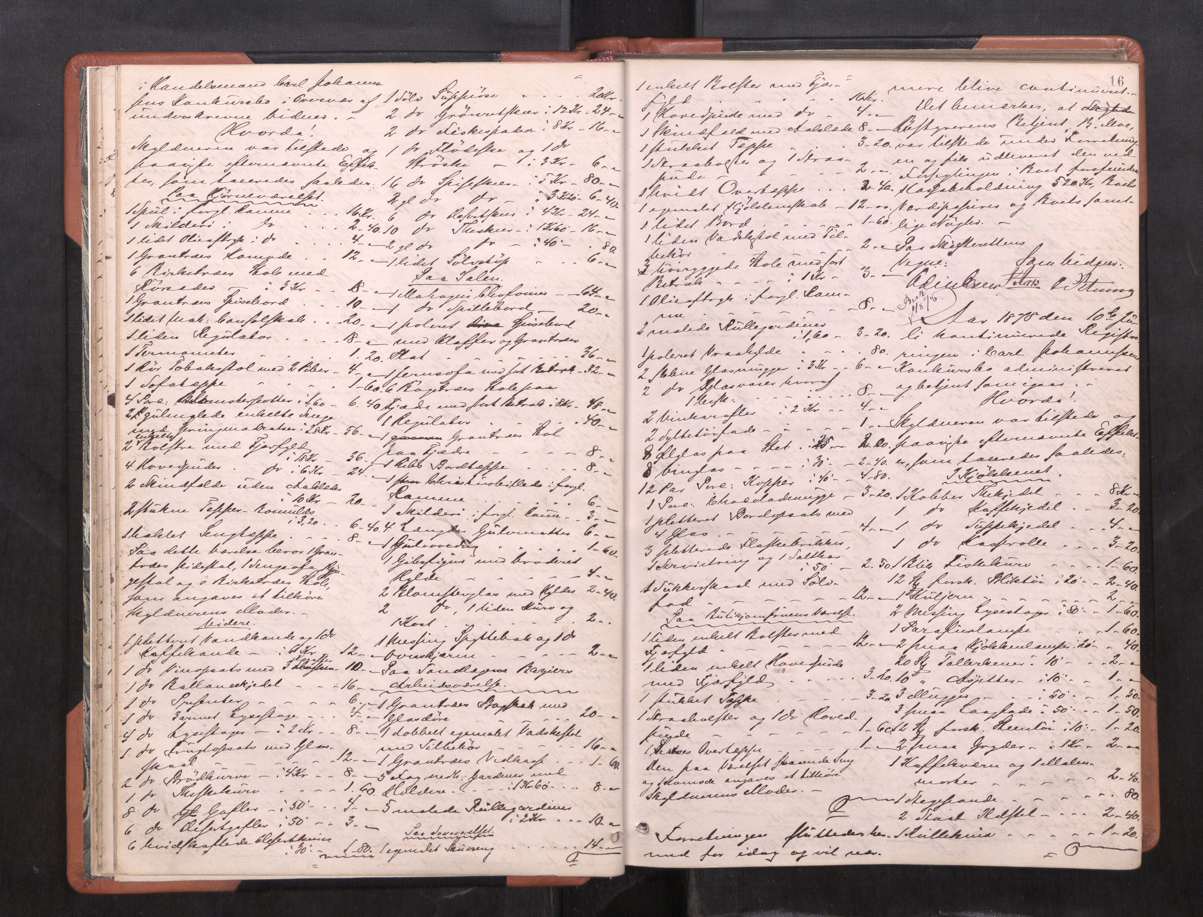 Trondheim byfogd, AV/SAT-A-0003/1/3/3C/L0009: Skifteregistreringsprotokoll (u/ register), 1878-1885, p. 16