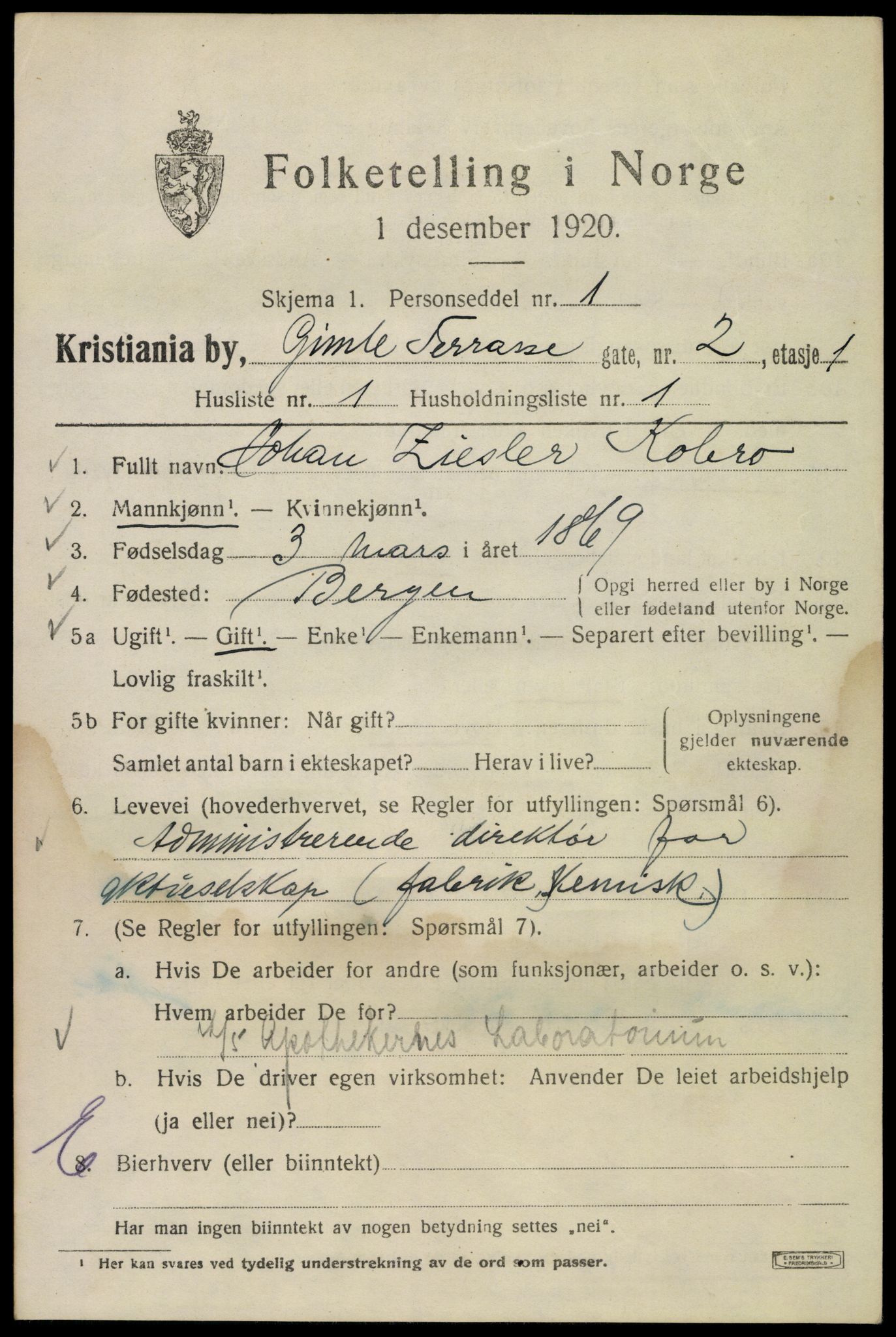 SAO, 1920 census for Kristiania, 1920, p. 247367