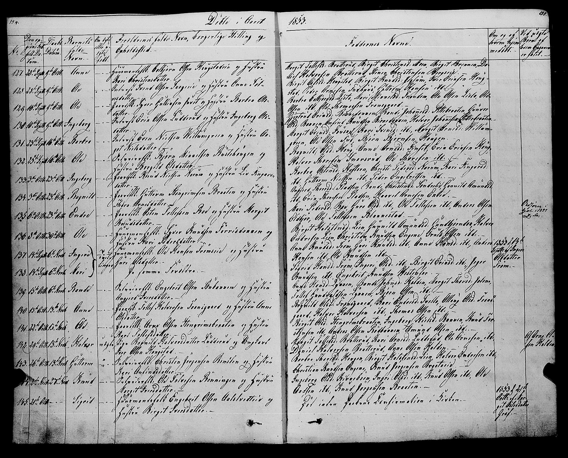 Gol kirkebøker, AV/SAKO-A-226/F/Fa/L0002: Parish register (official) no. I 2, 1837-1863, p. 154-155